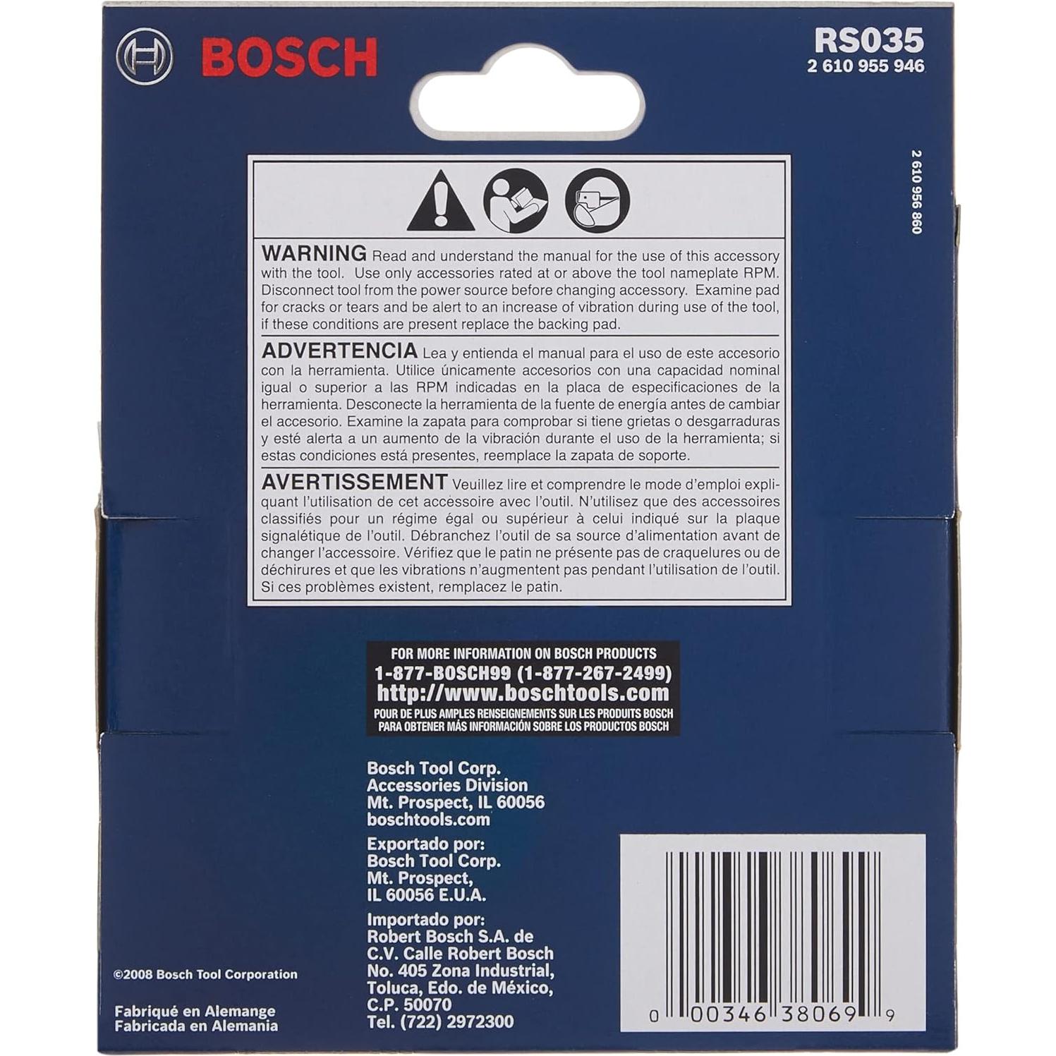 Almohadilla de Respaldo Bosch RS035 para Lijadora