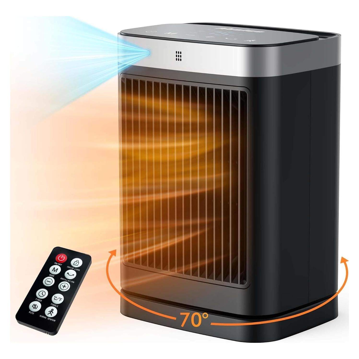 Calentador de espacio Abolee HP1503R 1500W con control remoto