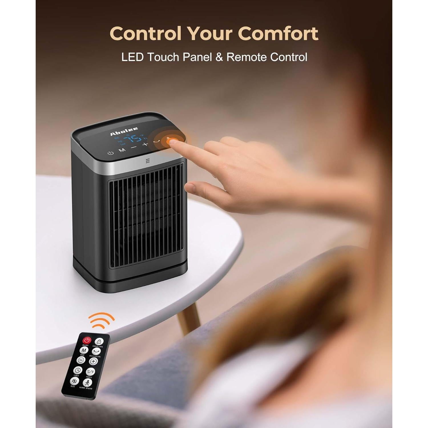 Calentador de espacio Abolee HP1503R 1500W con control remoto