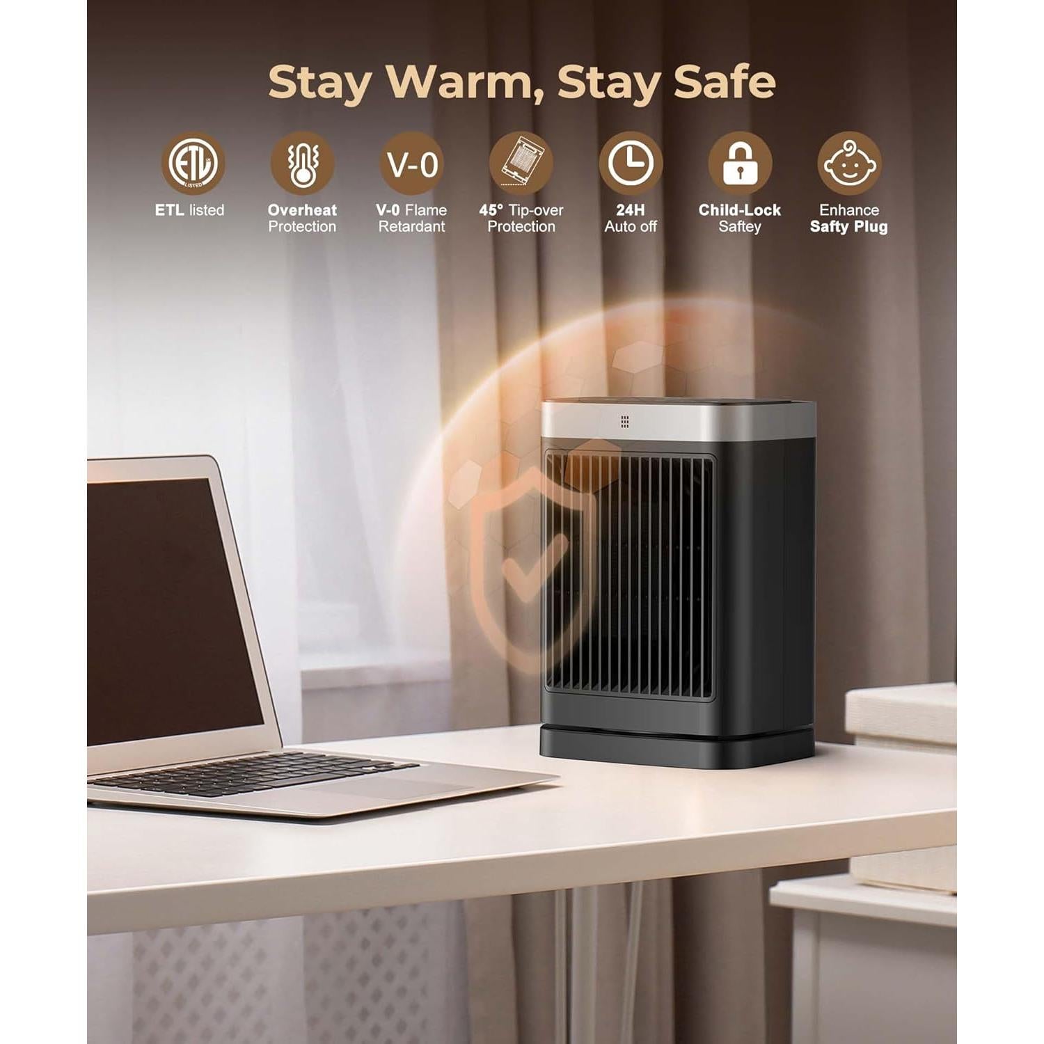 Calentador de espacio Abolee HP1503R 1500W con control remoto