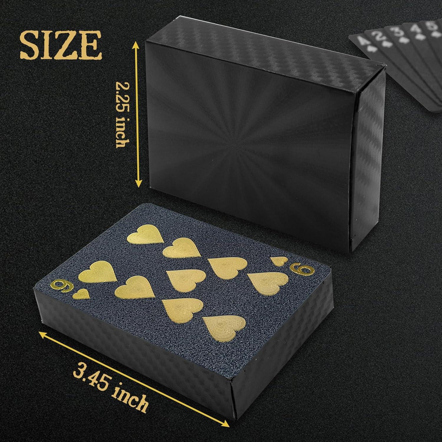 Barajas de Cartas Impermeables BKBNSJ 2 Unidades Negro-Dorado