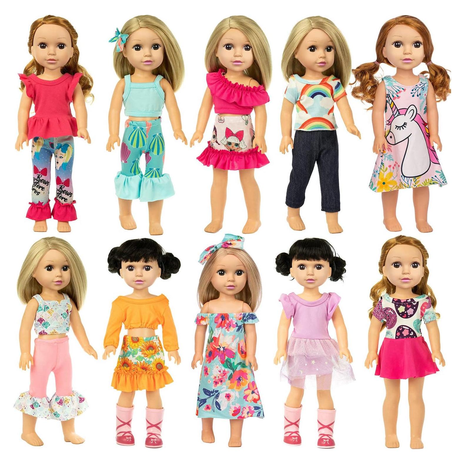 Ecore Fun 10 Conjuntos Ropa para Muñeca 36.83 cm Vestidos y Pijamas