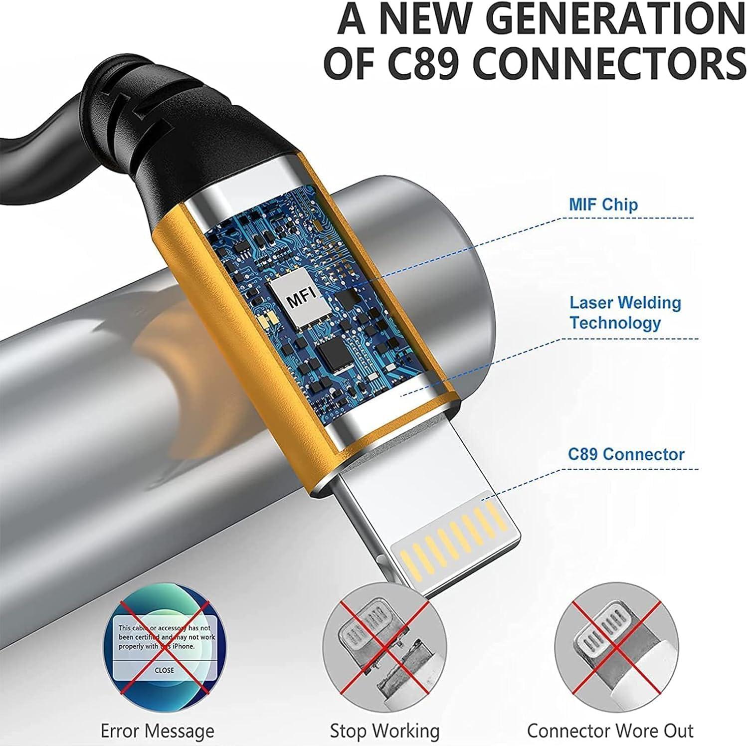 Paquete de 5 Cables Lightning SMALLElectric 30.48 cm Dorado