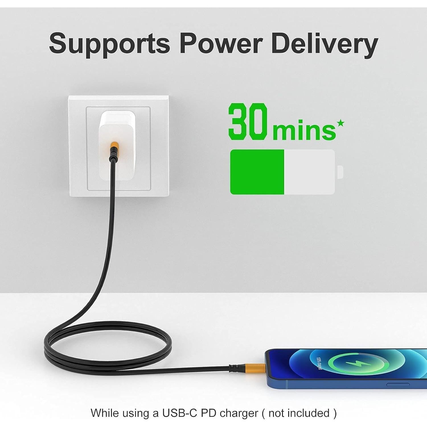 Paquete de 5 Cables Lightning SMALLElectric 30.48 cm Dorado