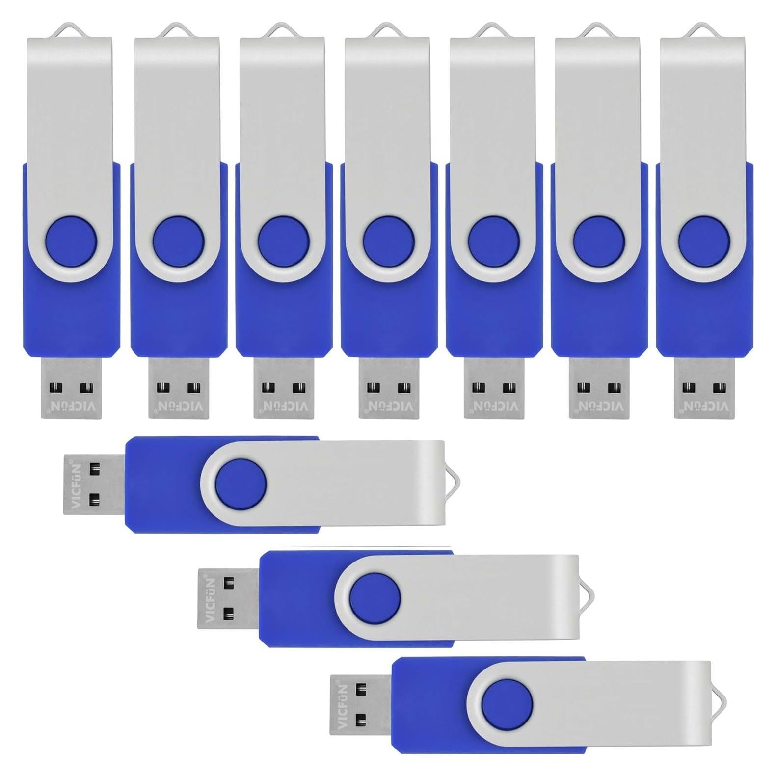 Memoria USB 8GB VICFUN Plegable Color Azul - Paquete de 10