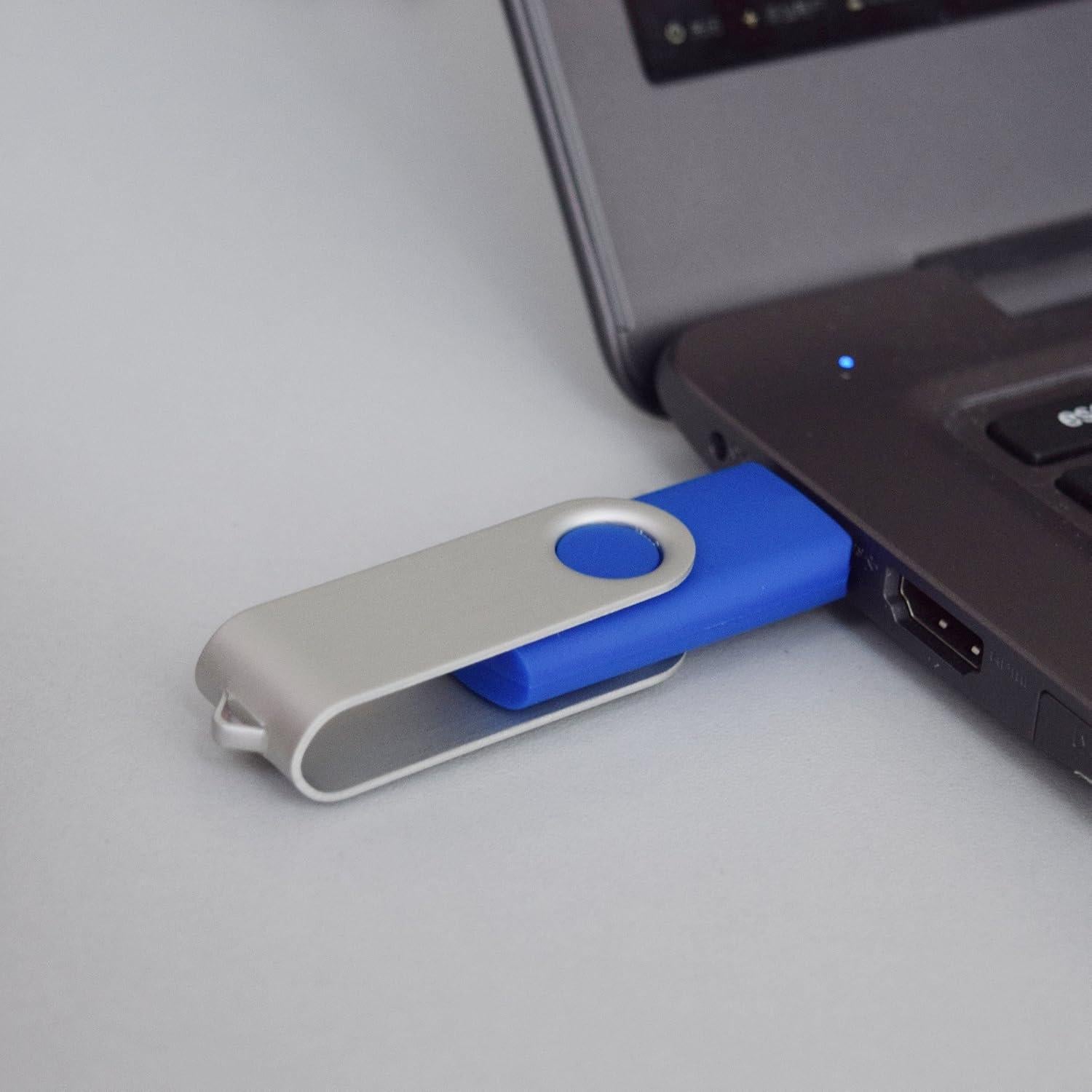 Memoria USB 8GB VICFUN Plegable Color Azul - Paquete de 10
