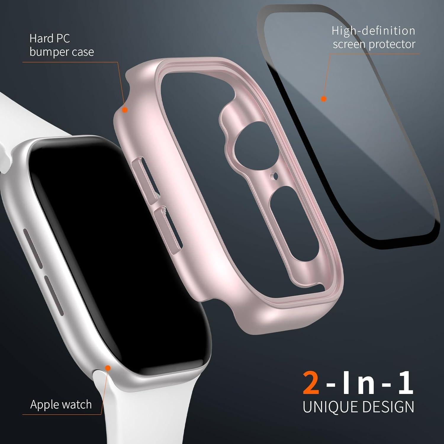 Paquete de 6 fundas BHARVEST para Apple Watch 10 42mm con vidrio templado