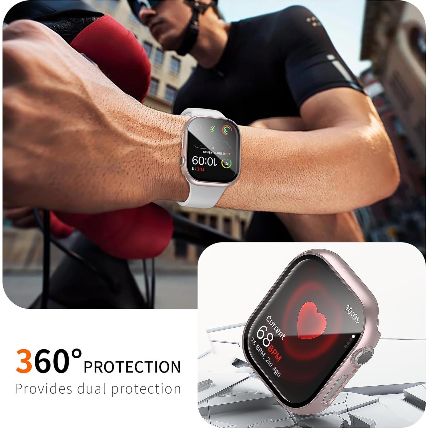 Paquete de 6 fundas BHARVEST para Apple Watch 10 42mm con vidrio templado