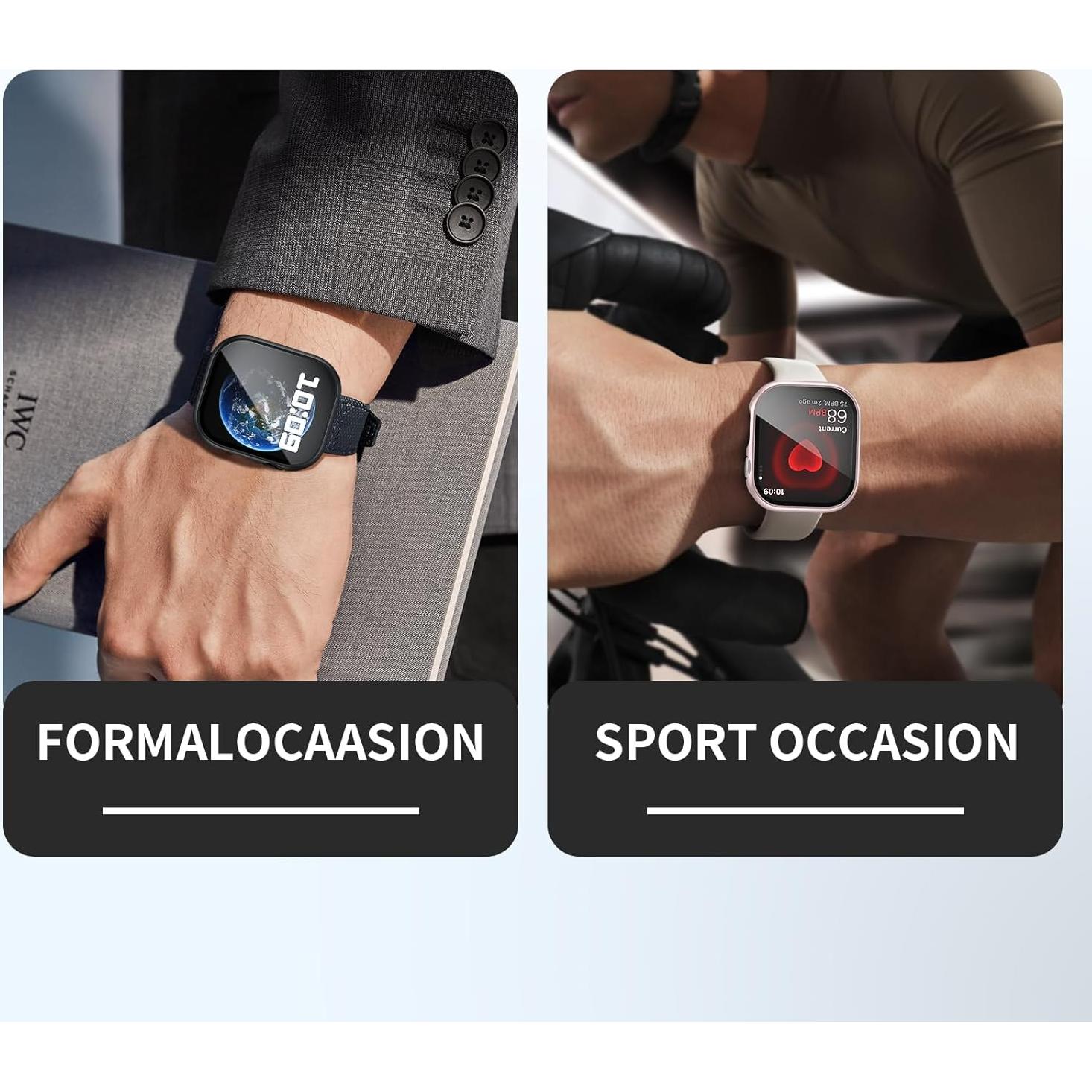 Paquete de 6 fundas BHARVEST para Apple Watch 10 42mm con vidrio templado