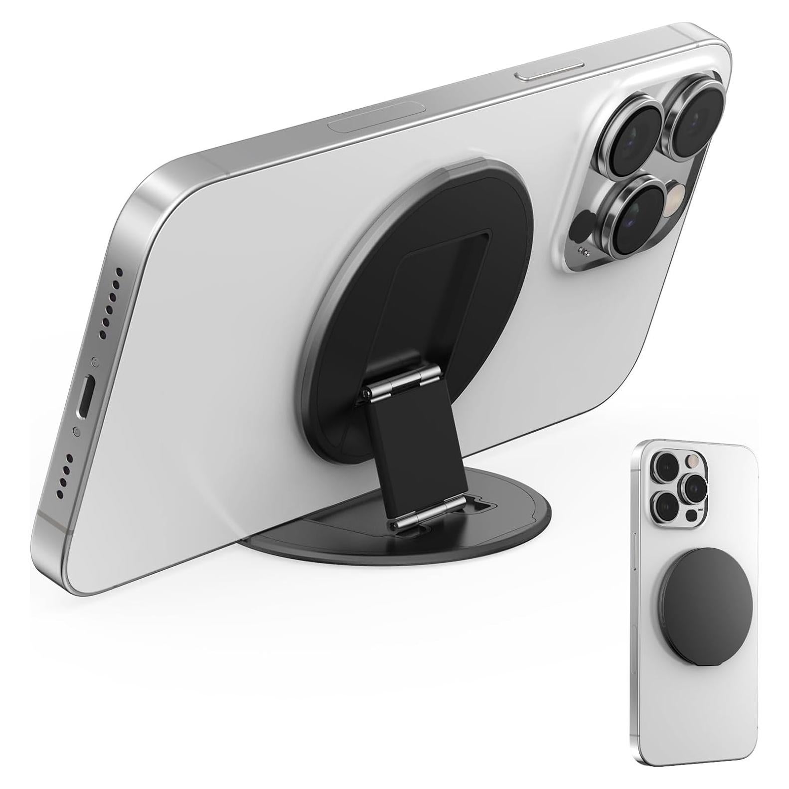 Soporte Magnético para Teléfono KERZEAT con Anillo Dedo - Metal Negro