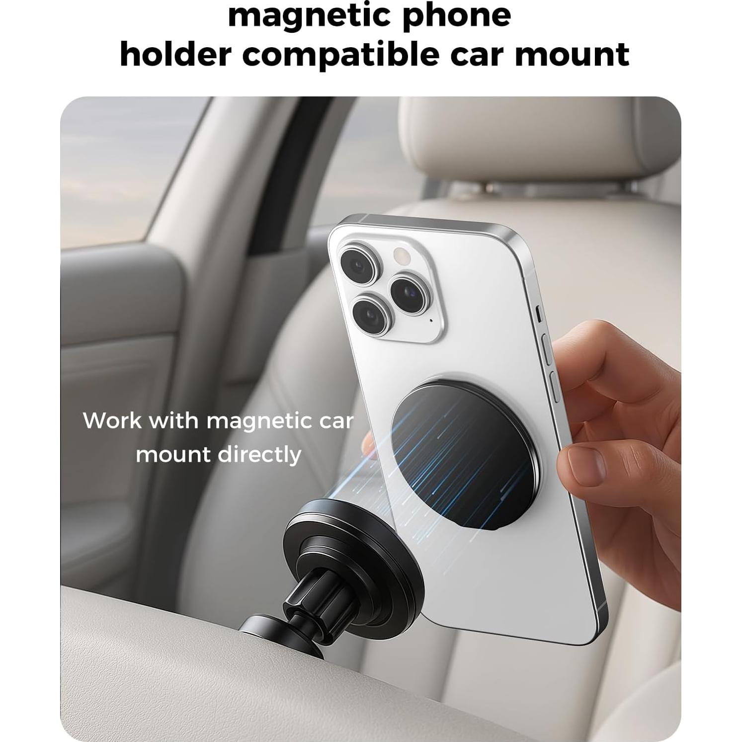 Soporte Magnético para Teléfono KERZEAT con Anillo Dedo - Metal Negro