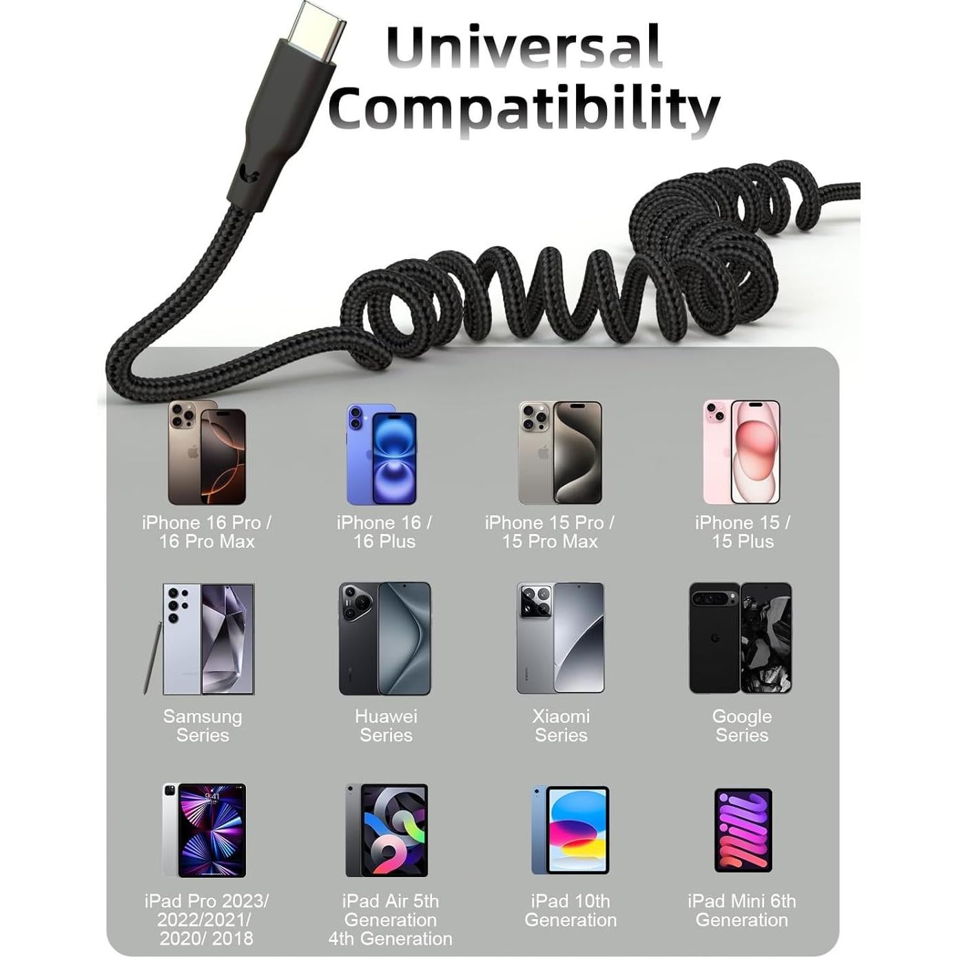 Cable USB C Carplay Rápido 0.91m Quickeep para iPhone