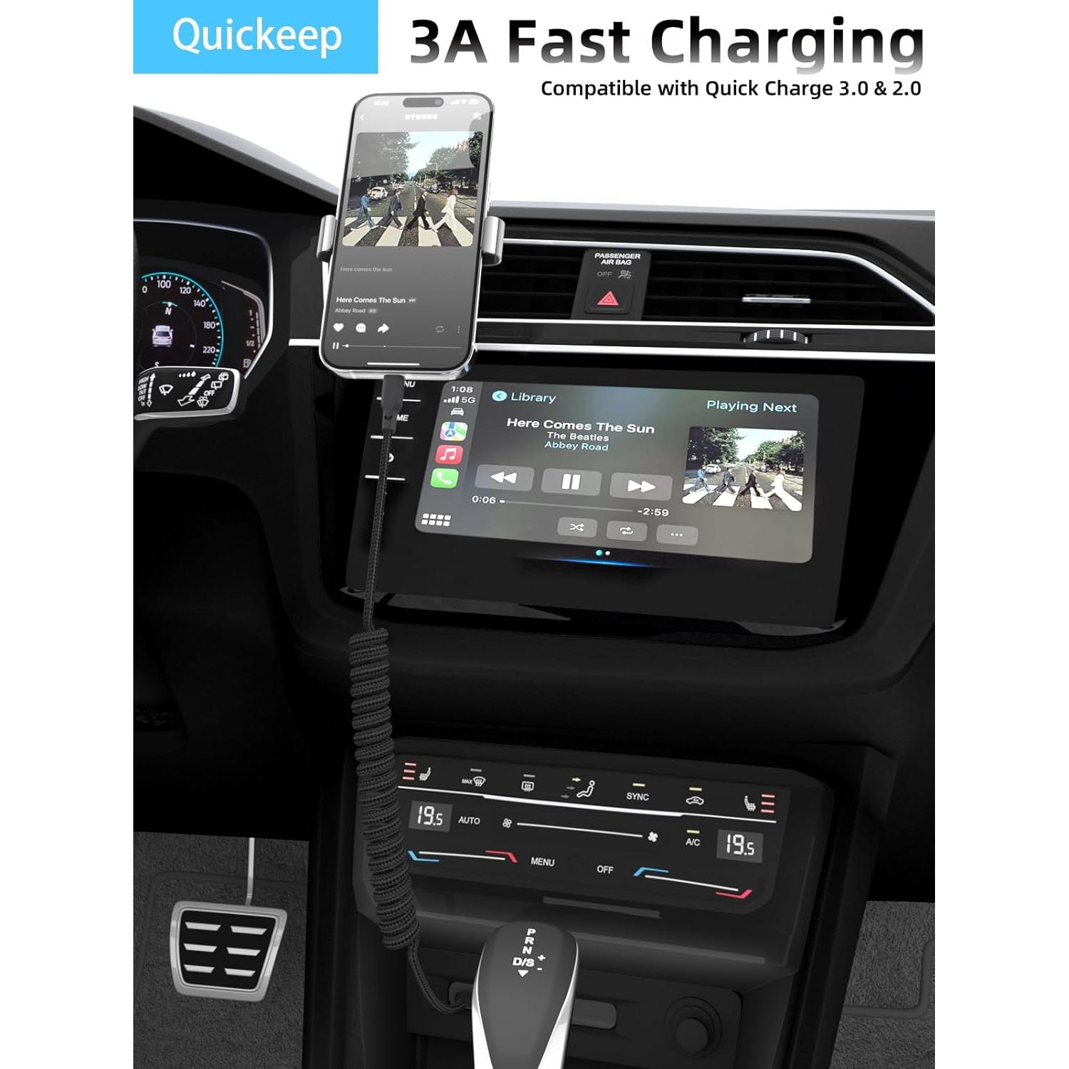 Cable USB C Carplay Rápido 0.91m Quickeep para iPhone