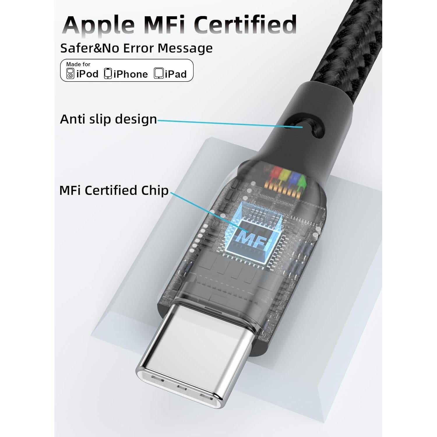 Cable USB C Carplay Rápido 0.91m Quickeep para iPhone