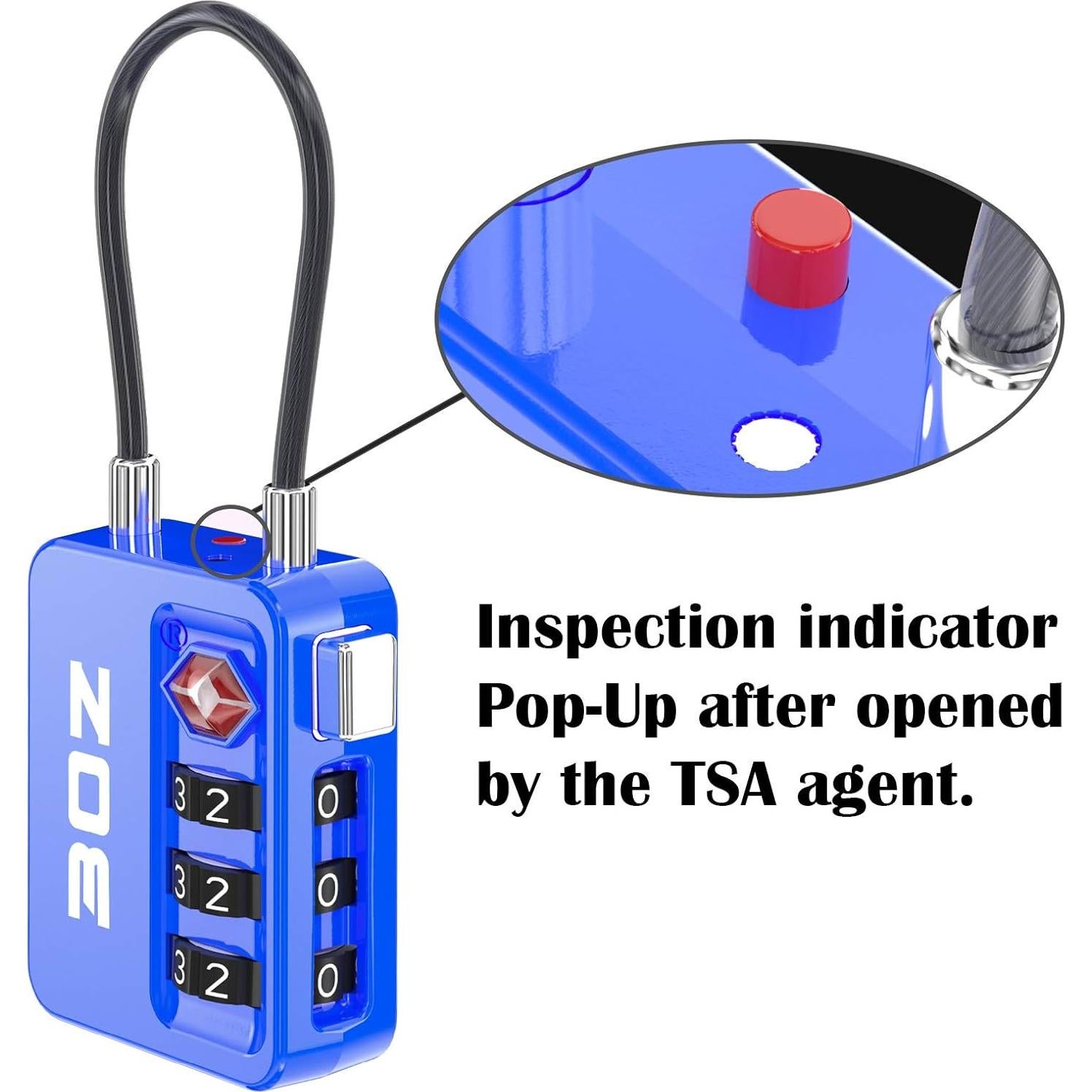 Candados de Cable de Equipaje 3OZ TSA 4 Piezas 348g