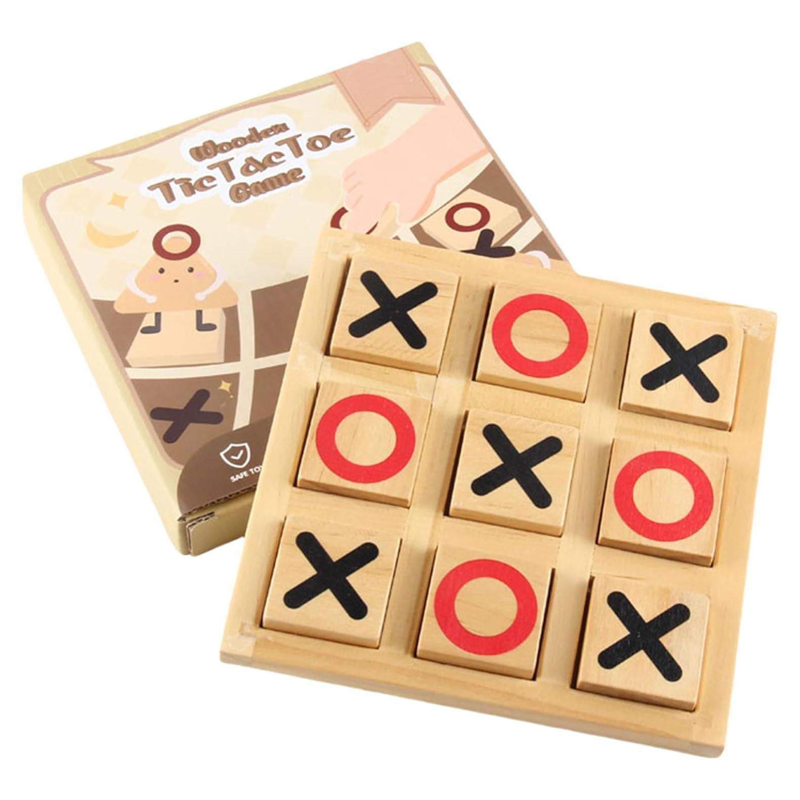 Juego de Tres en Raya de Madera - Tablero Portátil 15x15 cm