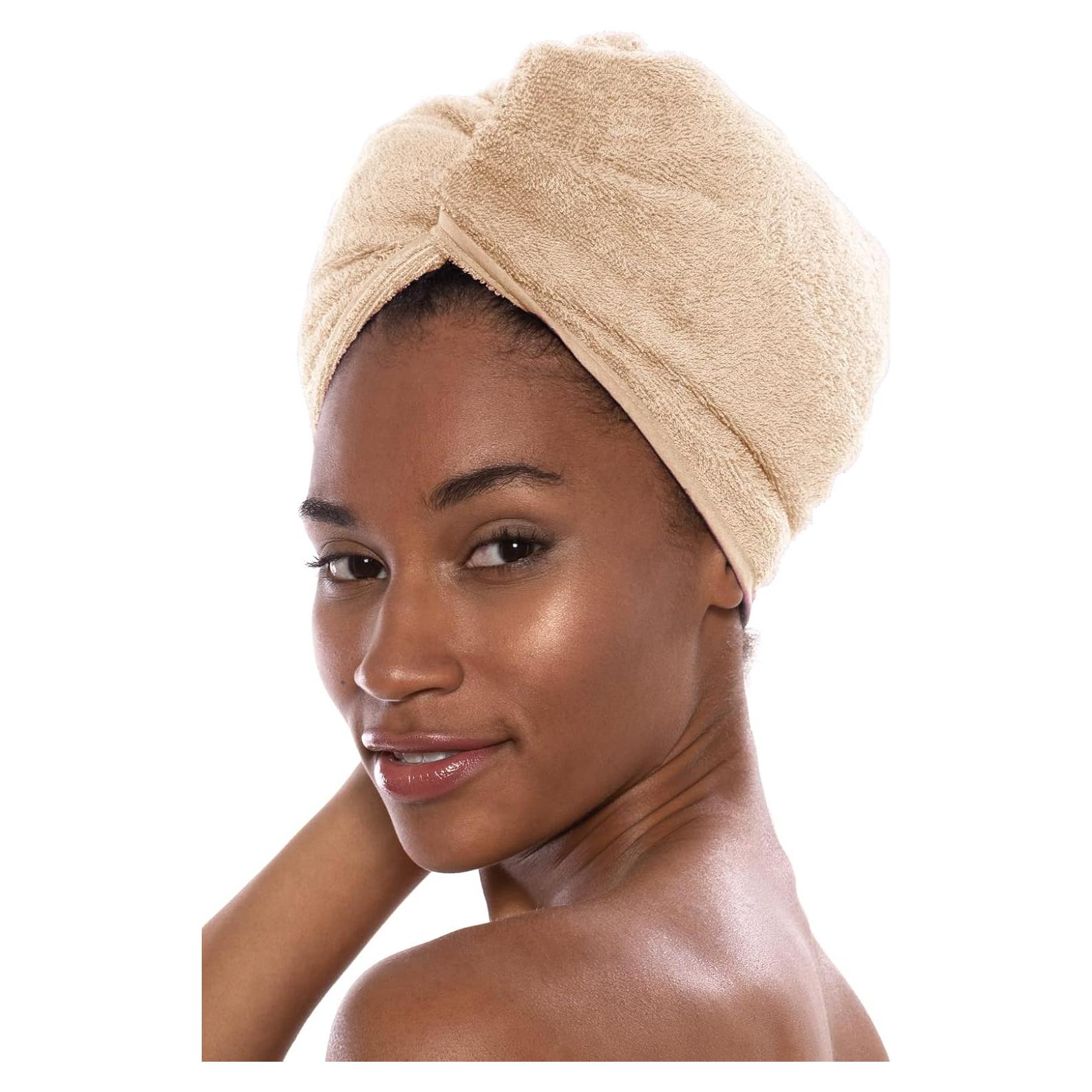 Toalla de Cabello TexereSilk Almendra Buff - Absorbente y Ligera