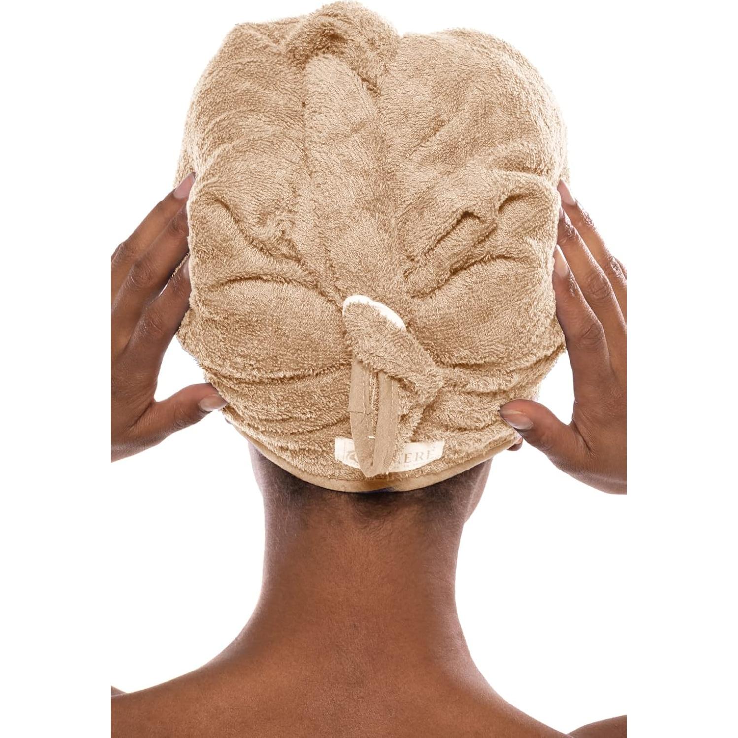 Toalla de Cabello TexereSilk Almendra Buff - Absorbente y Ligera