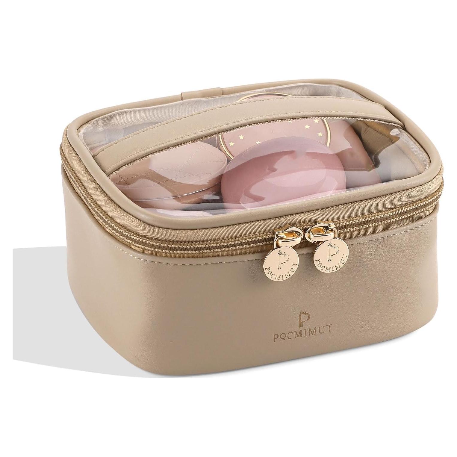 Bolsa de Maquillaje Pocmimut Transparente Pequeña Albaricoque