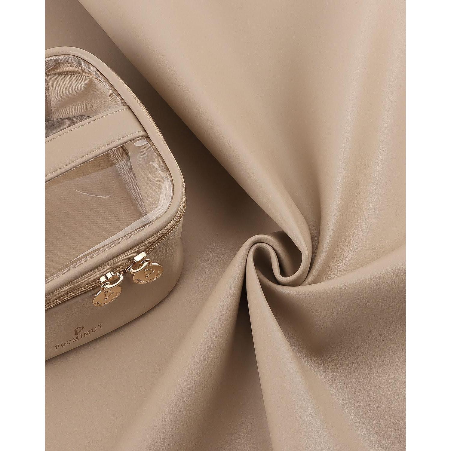 Bolsa de Maquillaje Pocmimut Transparente Pequeña Albaricoque