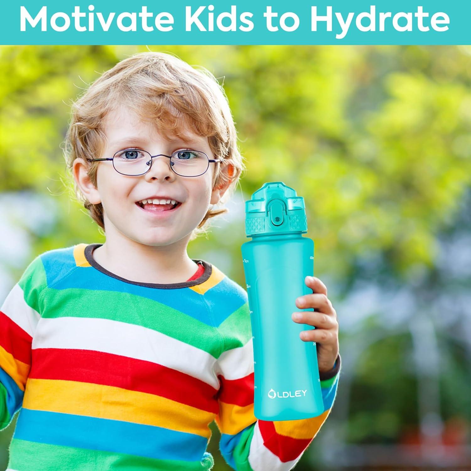 Botella de Agua Oldley para Niños 0.44 L con Popote Menta