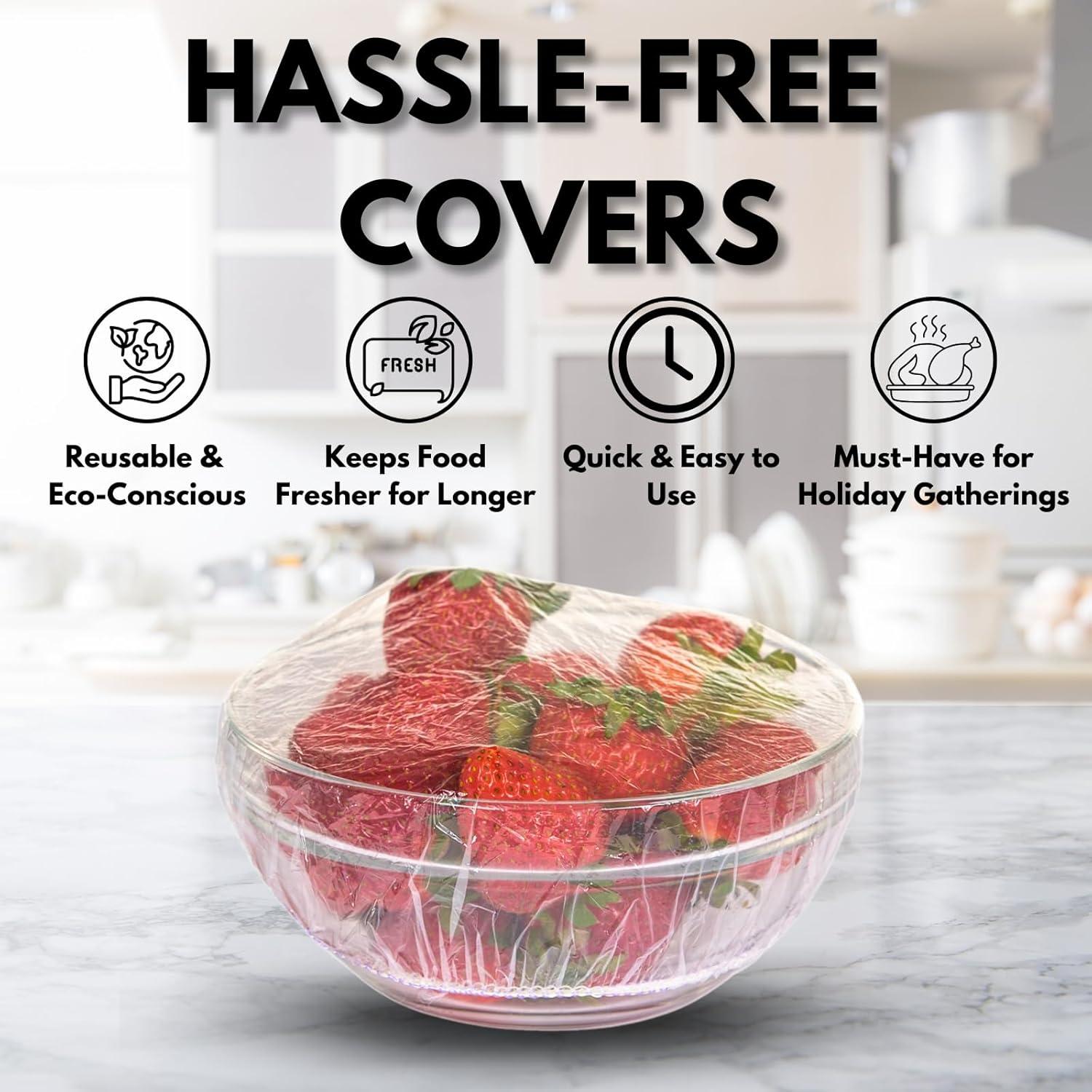 20 Cubiertas de Plástico Reutilizables Kitchen Strong Medianas