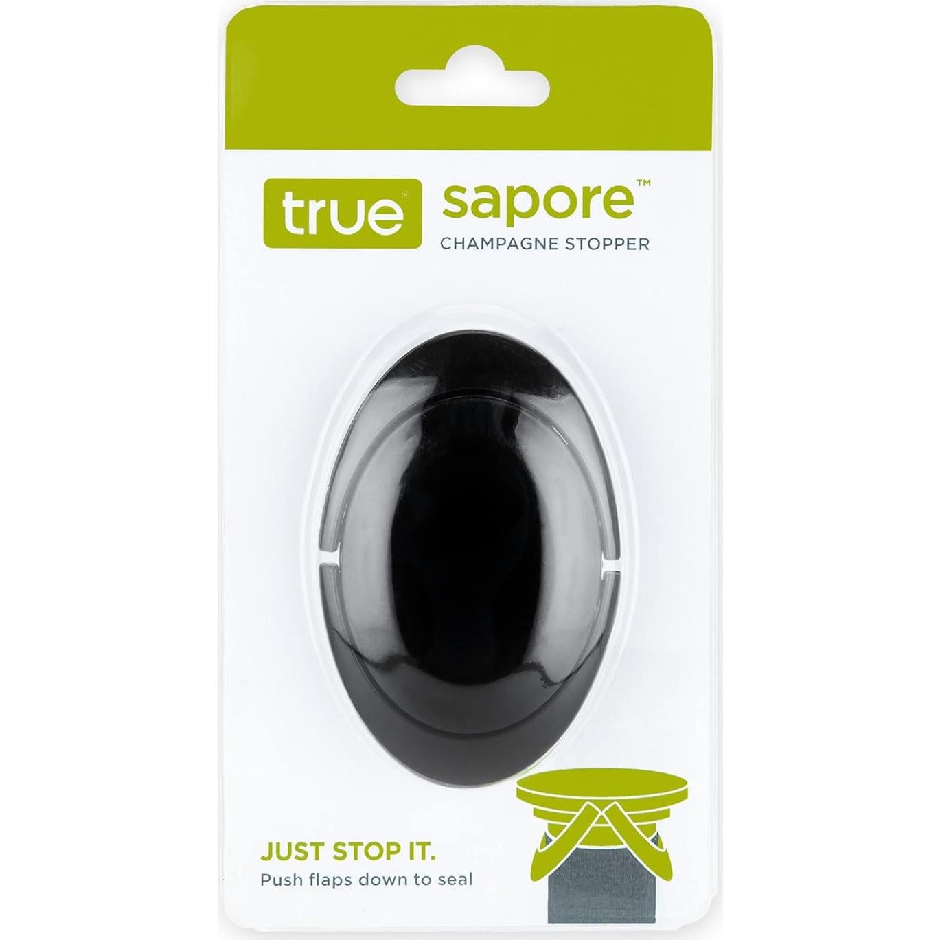 Tapón de Champagne True Sapore Negro para Botellas - Set de 1