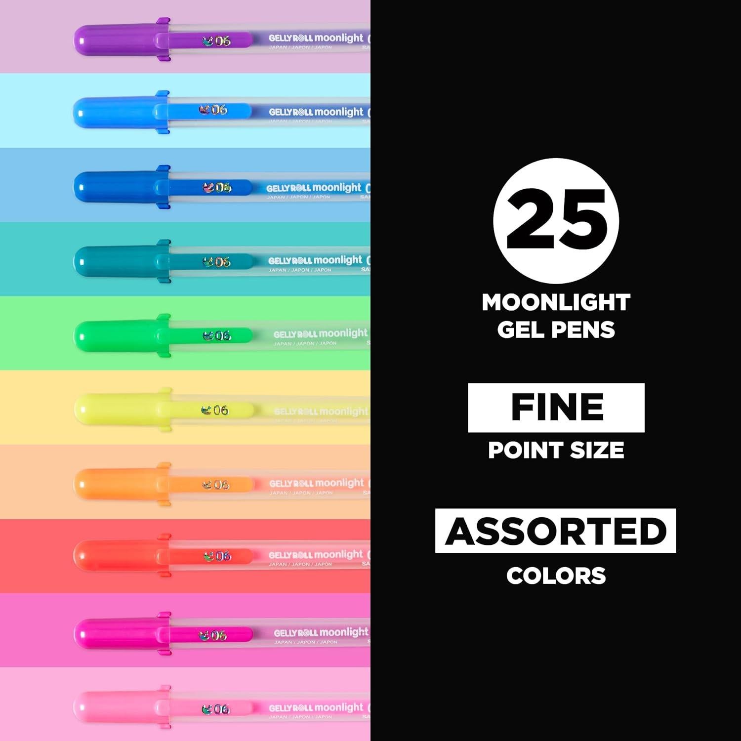 Bolígrafos de Gel SAKURA Moonlight 25 Colores 0.3mm Punta Fina