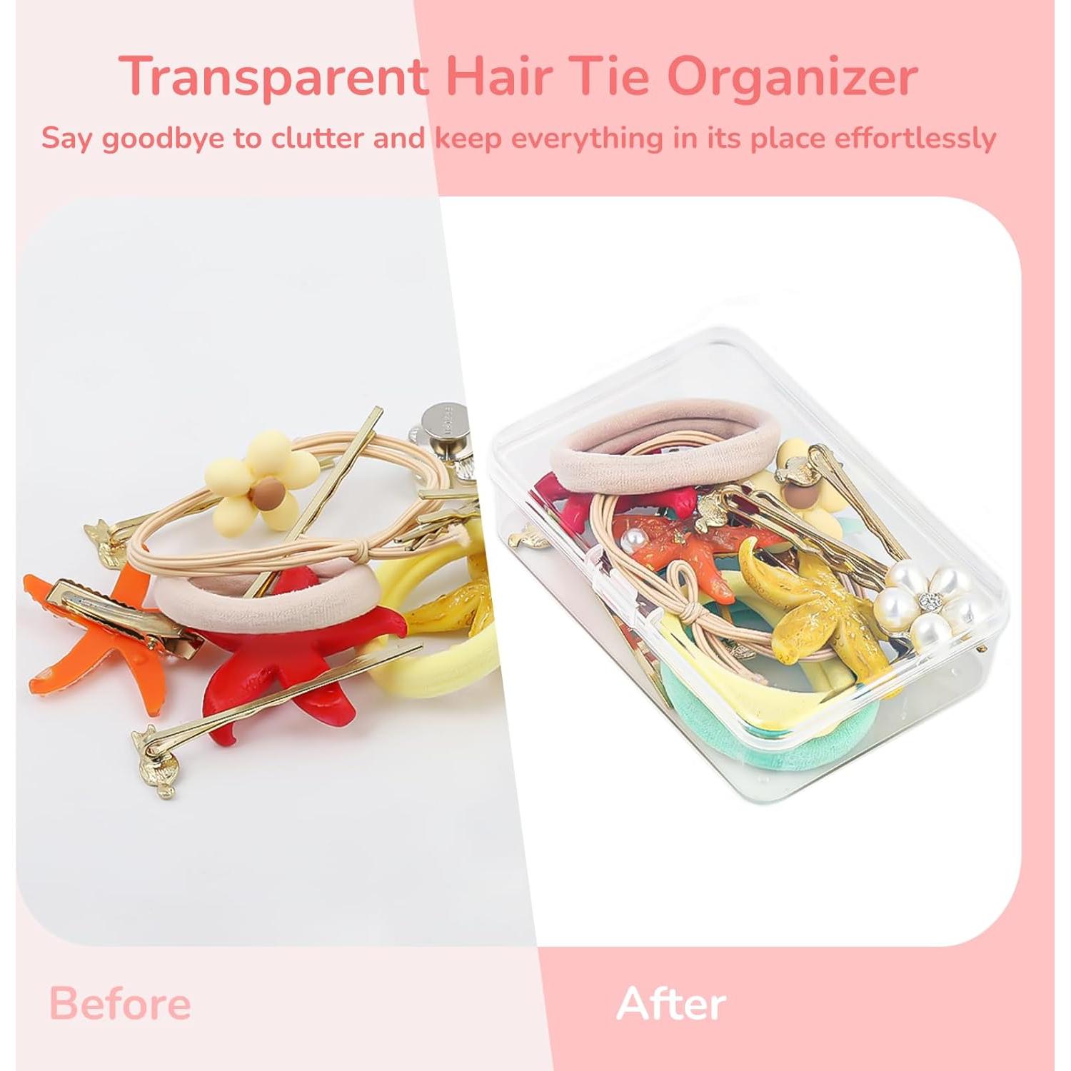 Organizador de Gomas para el Cabello BATTIPAW 6PCS Transparente
