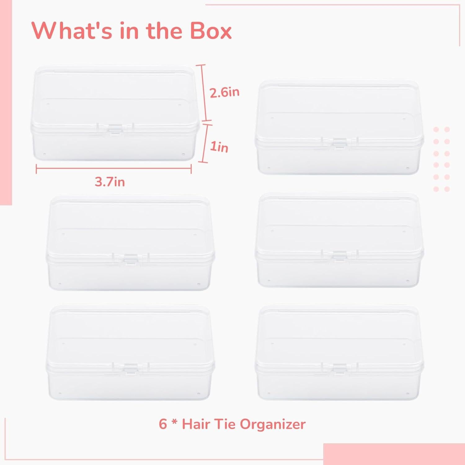 Organizador de Gomas para el Cabello BATTIPAW 6PCS Transparente