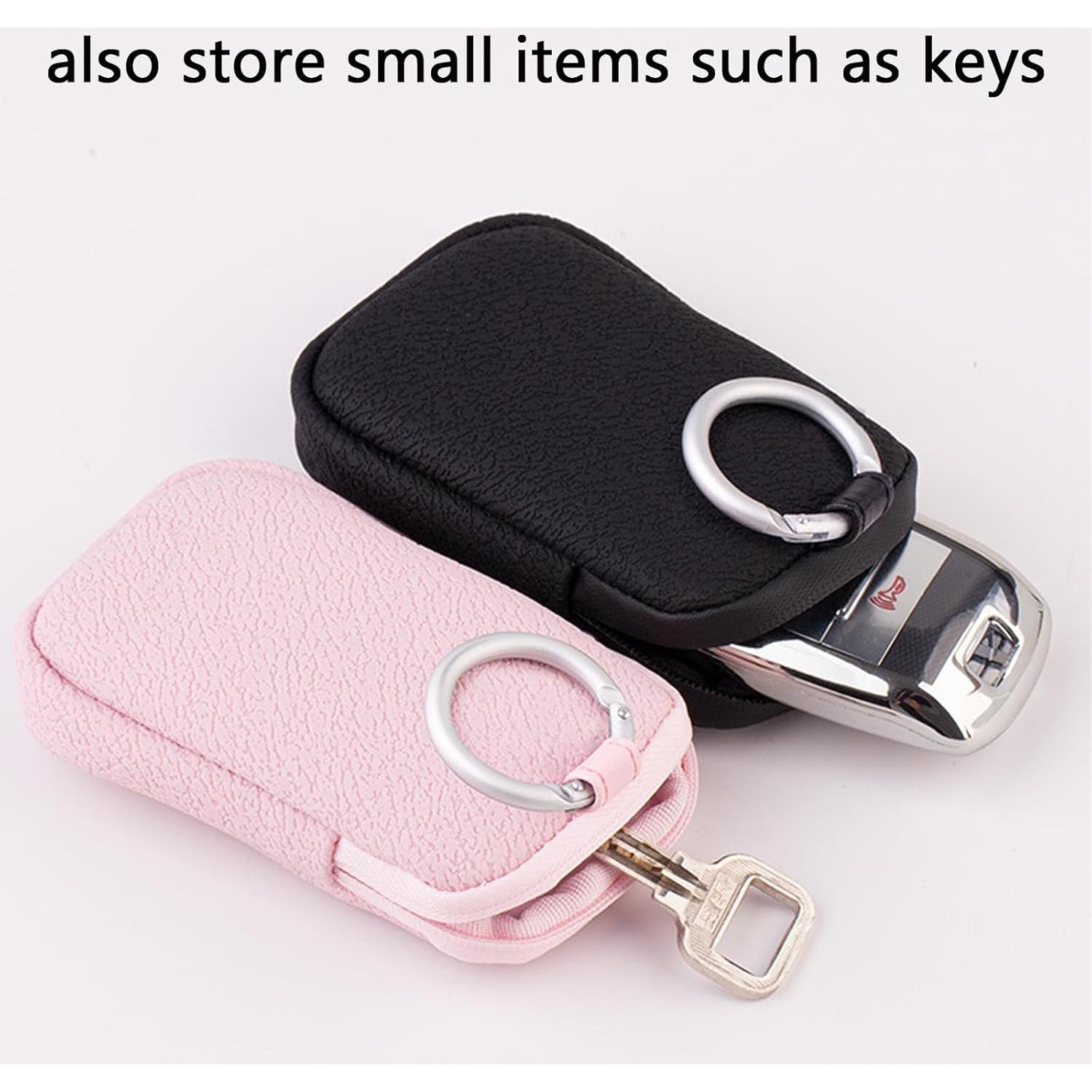 Silicone Case for Hand Sanitizer Card Spray, Storage Bag with Sliver Spring-loaded Buckle, Accessory Pouch, Power Mist and Glow Bottle Mist 1FL OZ (Black)