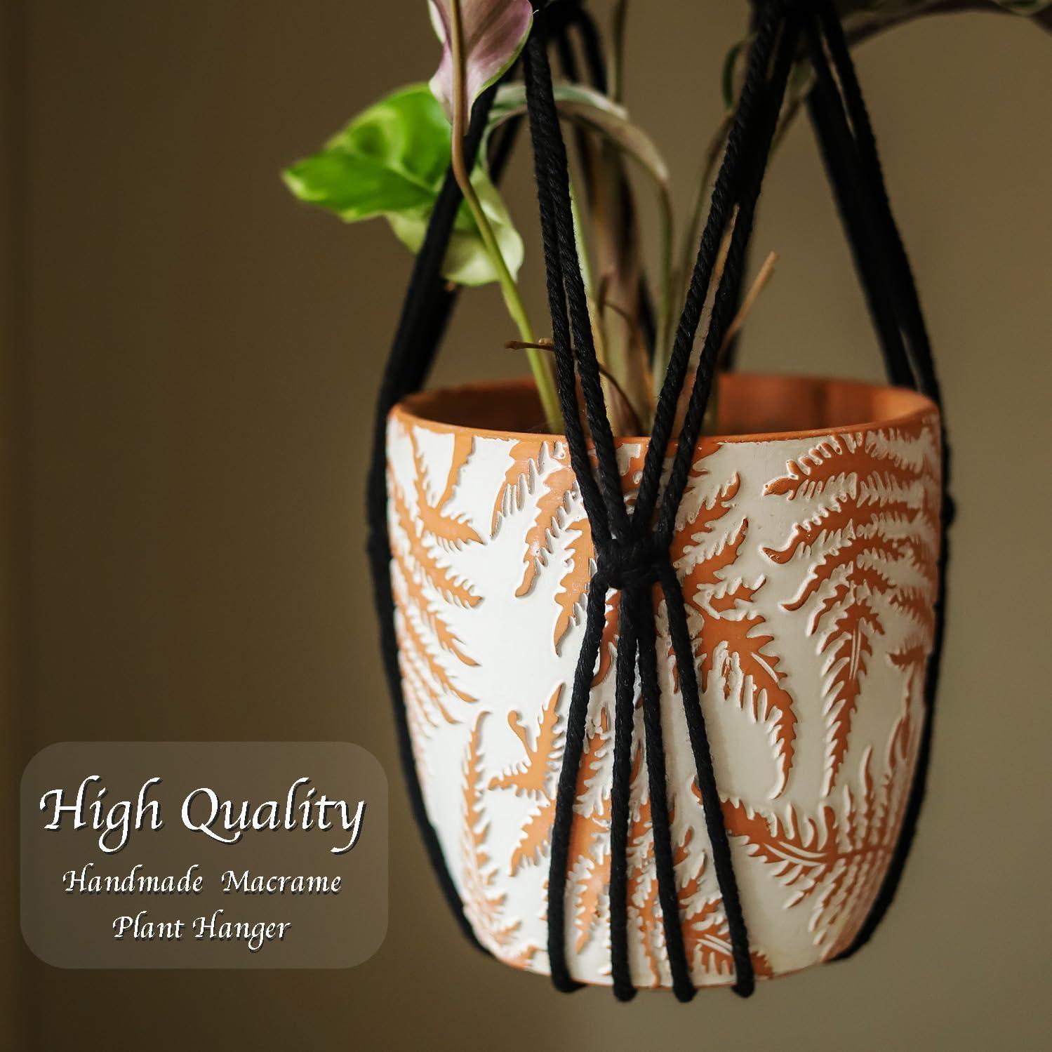 Soporte de Plantas de Macramé XINBOR 2 Pcs Colgante 88.9 cm