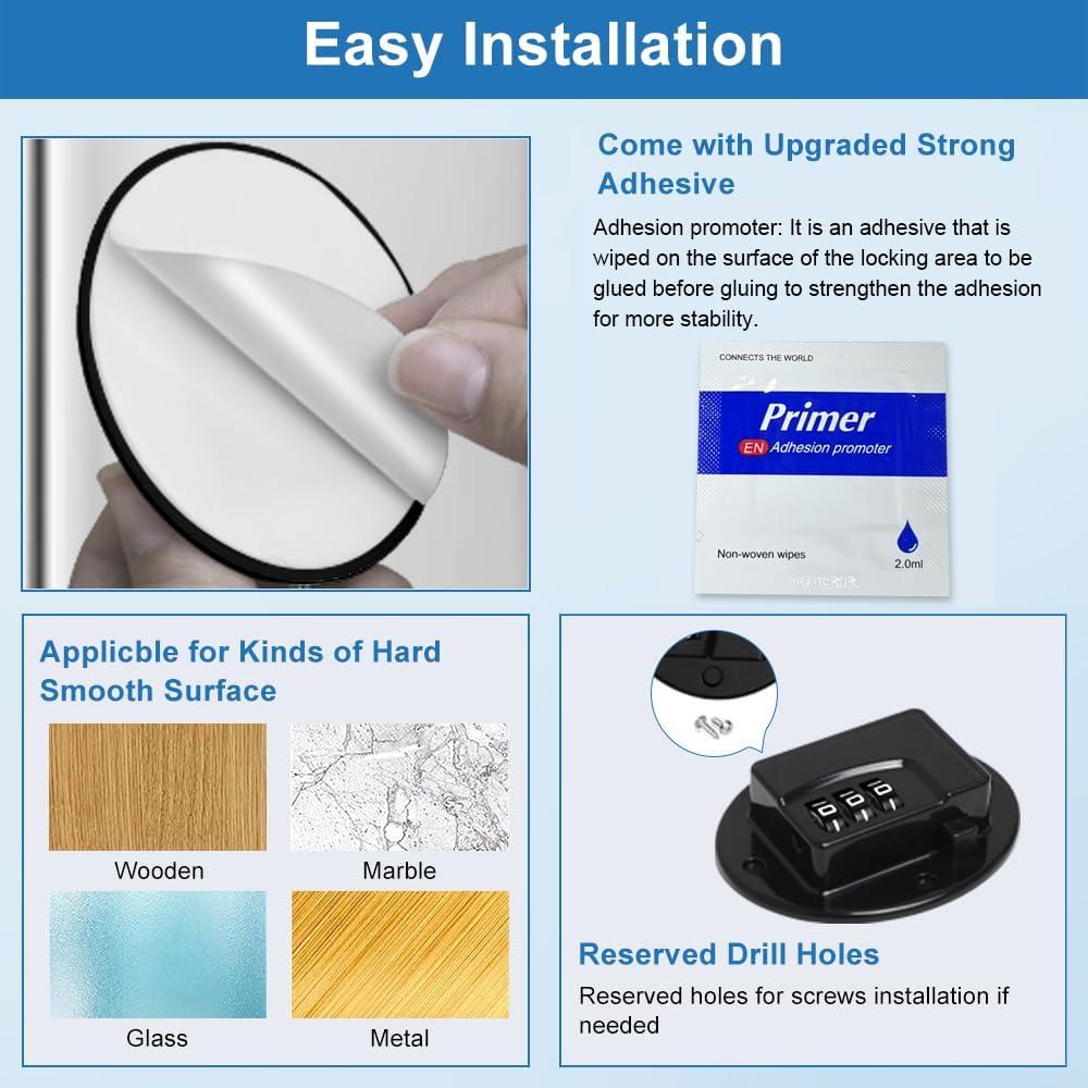 Cerradura de Refrigerador AOSITE Negra - Seguridad Infantil 3 Dígitos