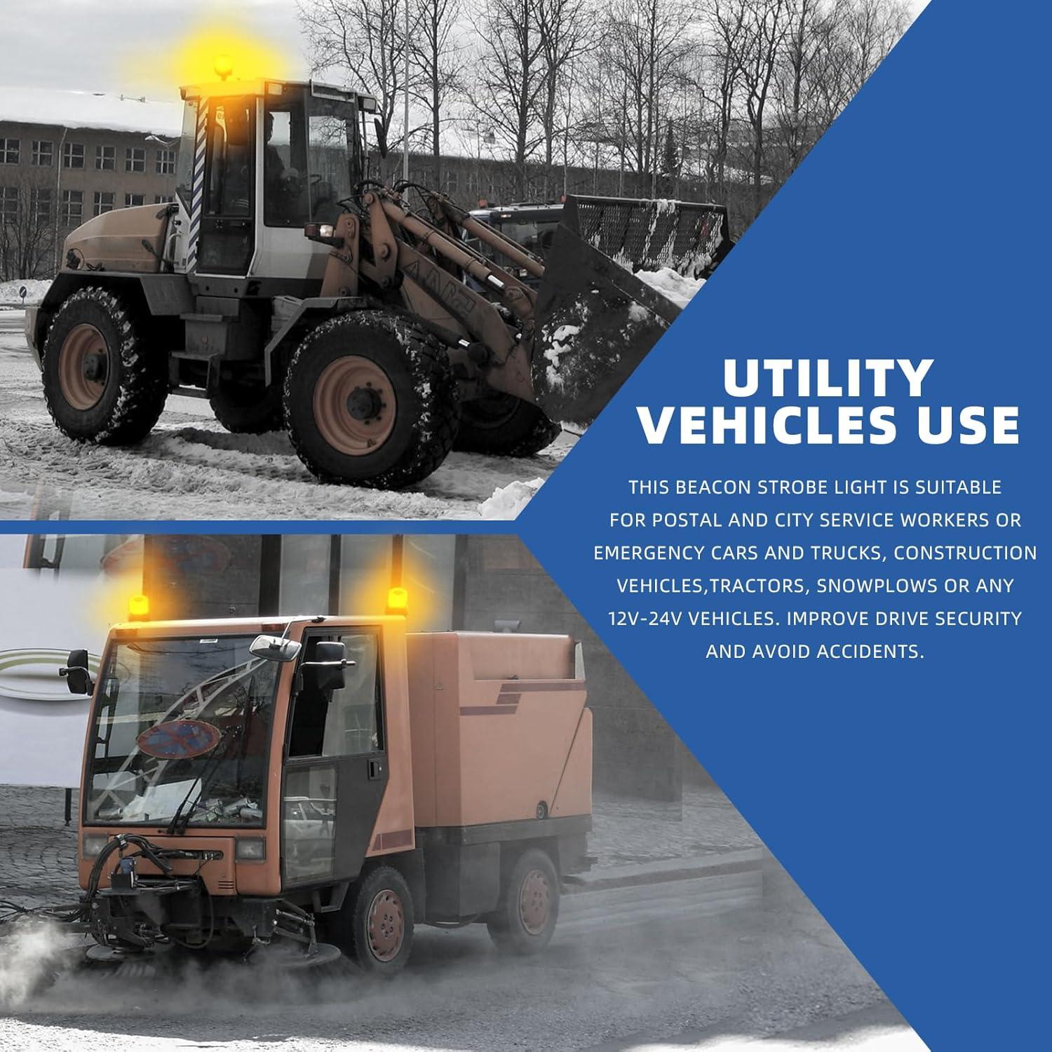 Luz Estroboscópica Ámbar PKINGLAKE 12-24V 40 LEDs