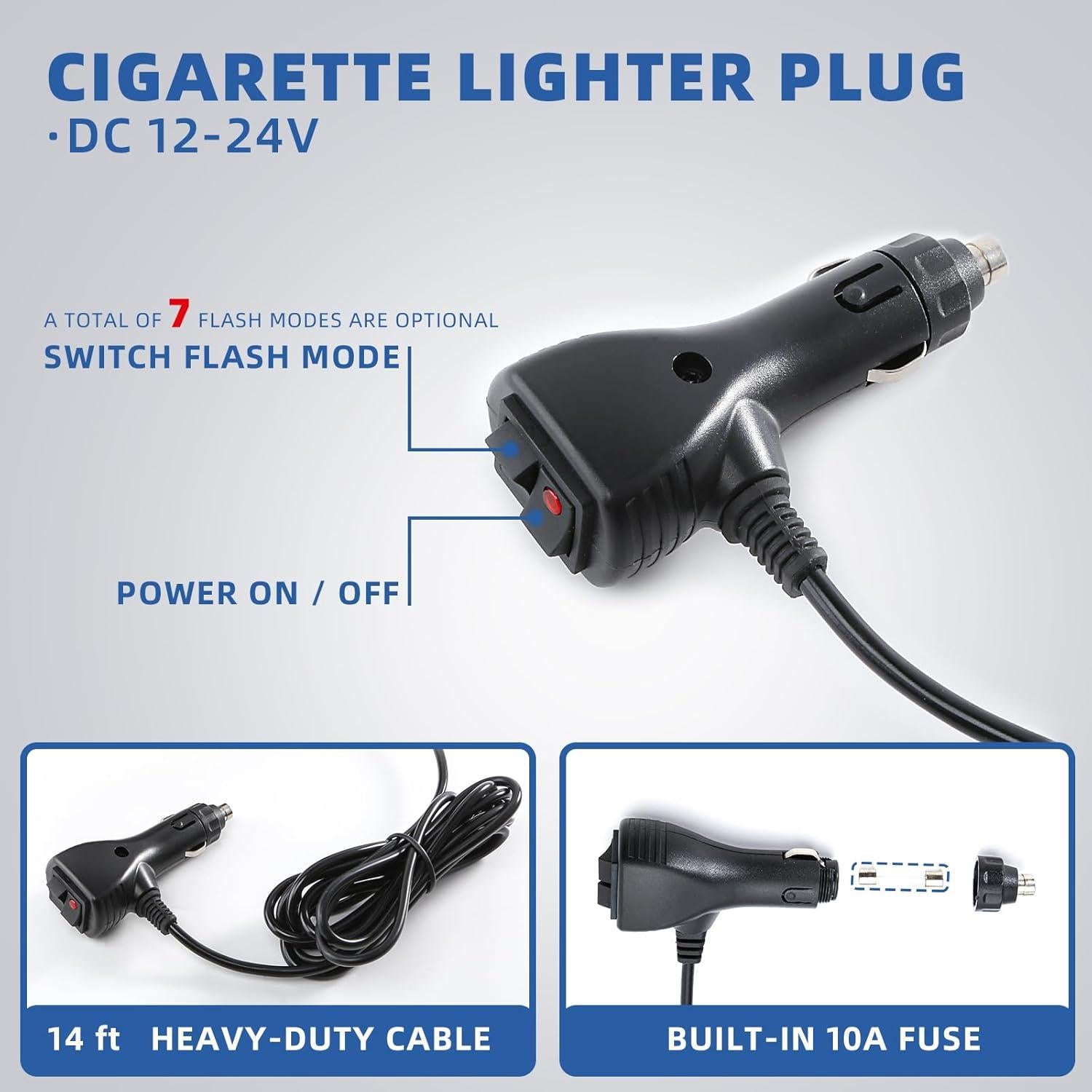 Luz Estroboscópica Ámbar PKINGLAKE 12-24V 40 LEDs