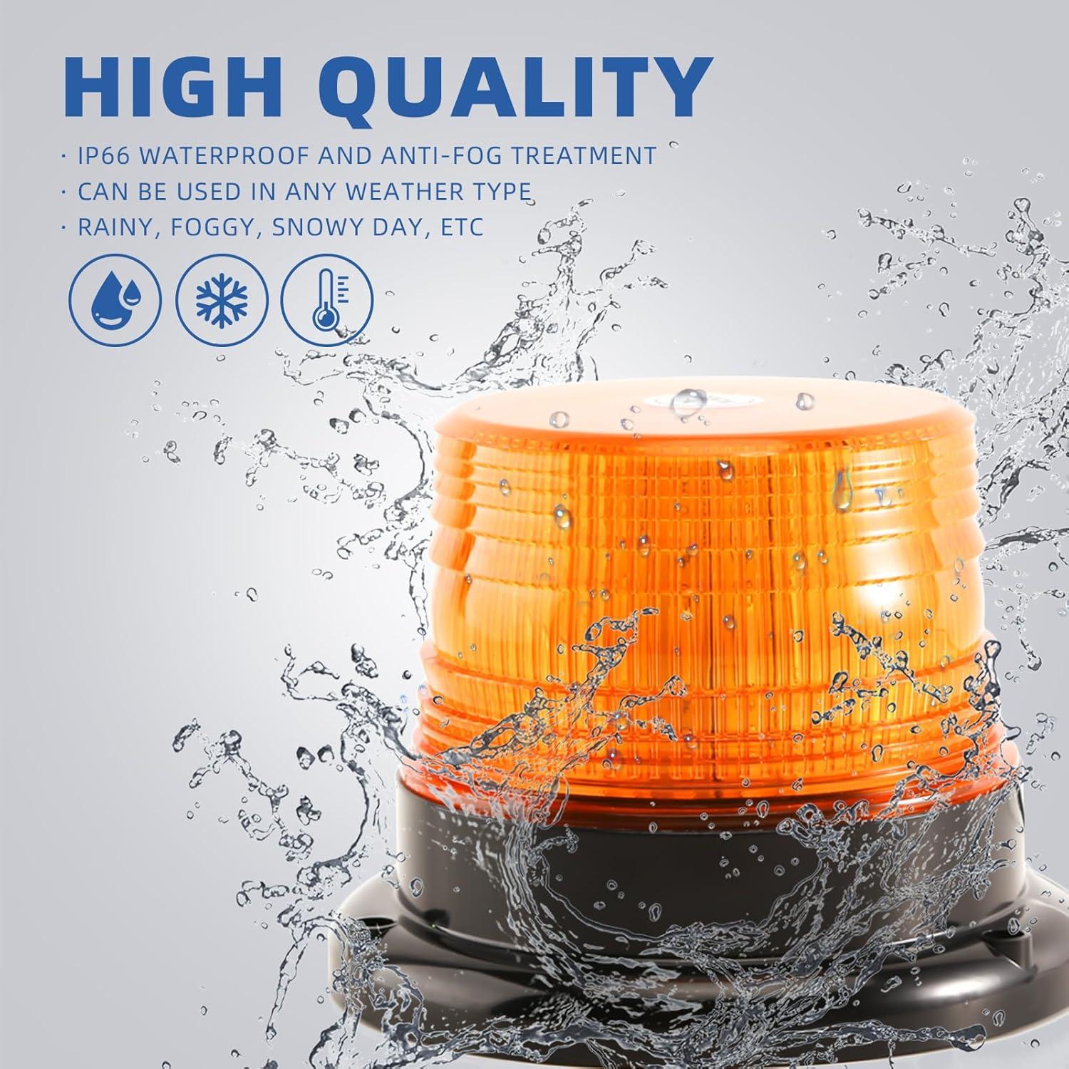 Luz Estroboscópica Ámbar PKINGLAKE 12-24V 40 LEDs