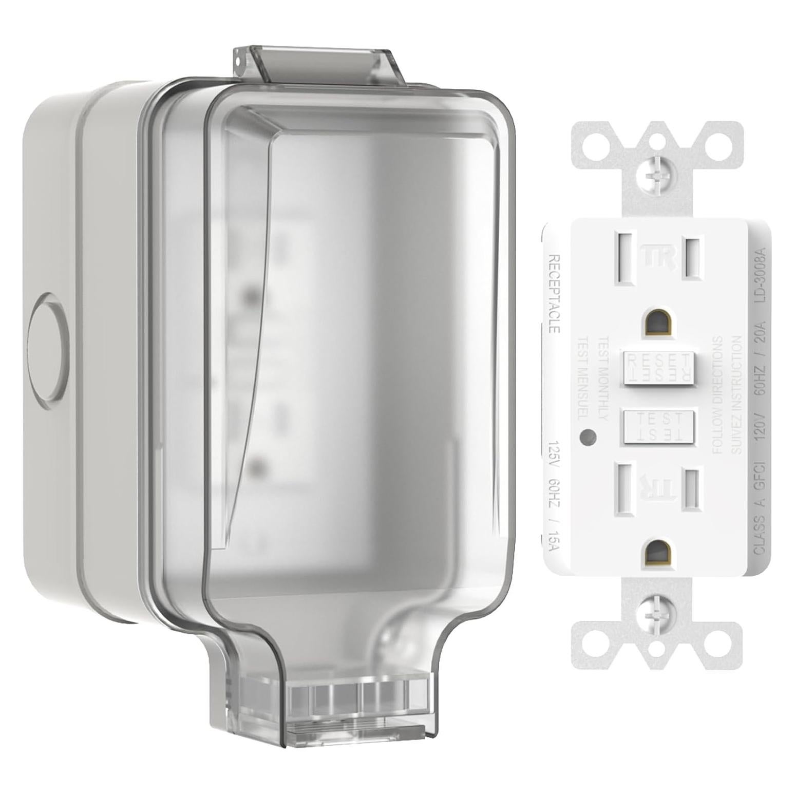 Caja de Salida Eléctrica Exterior GFCI 15A Hilictokt IP66