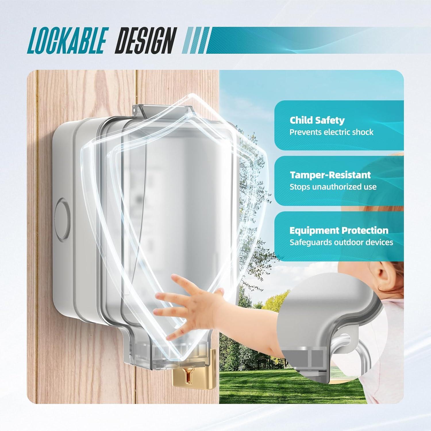 Caja de Salida Eléctrica Exterior GFCI 15A Hilictokt IP66