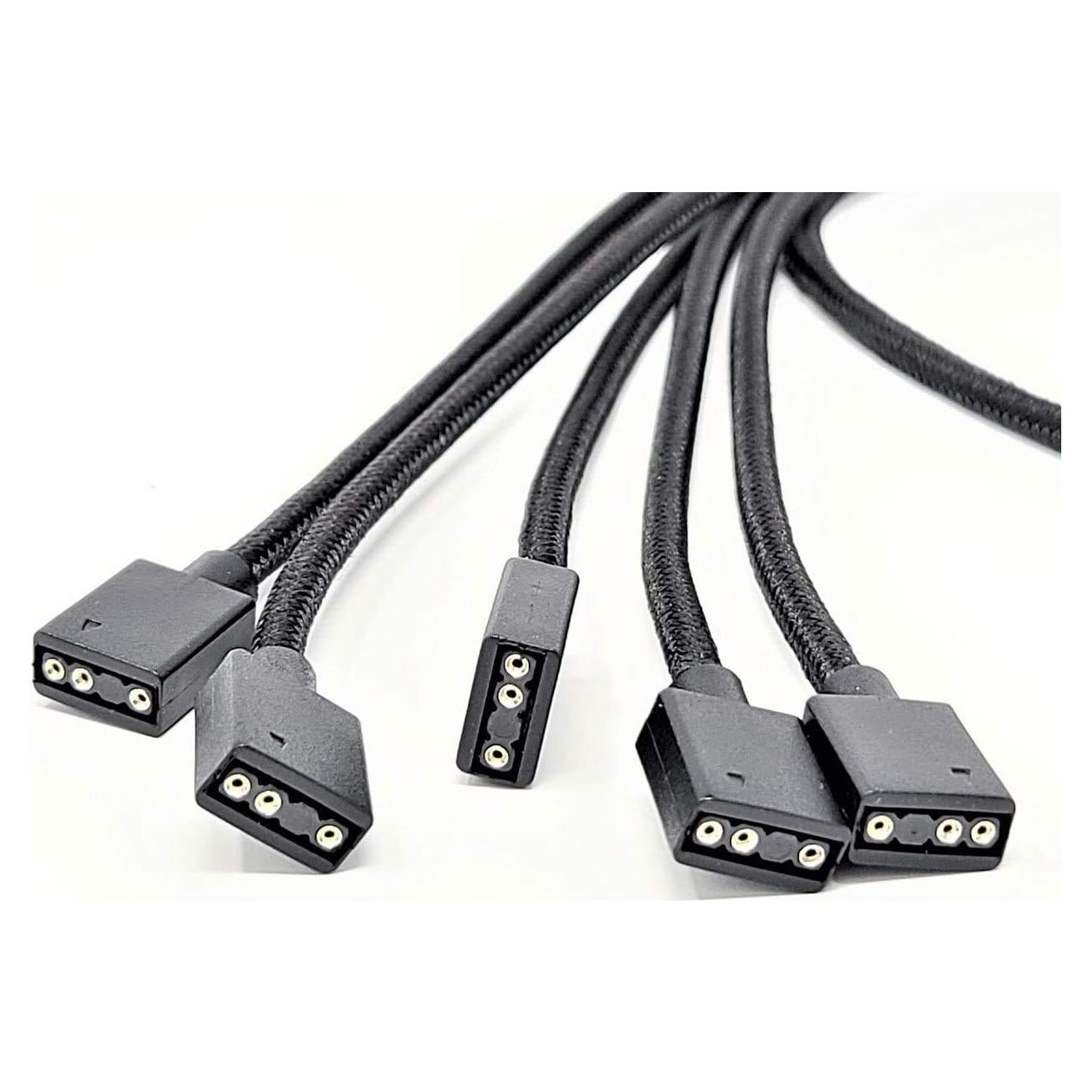 Cable Divisor ARGB 70cm Micro Connectors 1 a 5 con Manguito