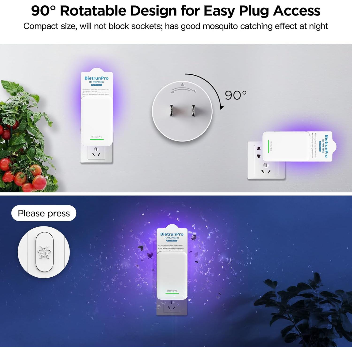 Trampa para Insectos BietrunPro MK88B 3-en-1 Luz UV+Azul+Amarillo