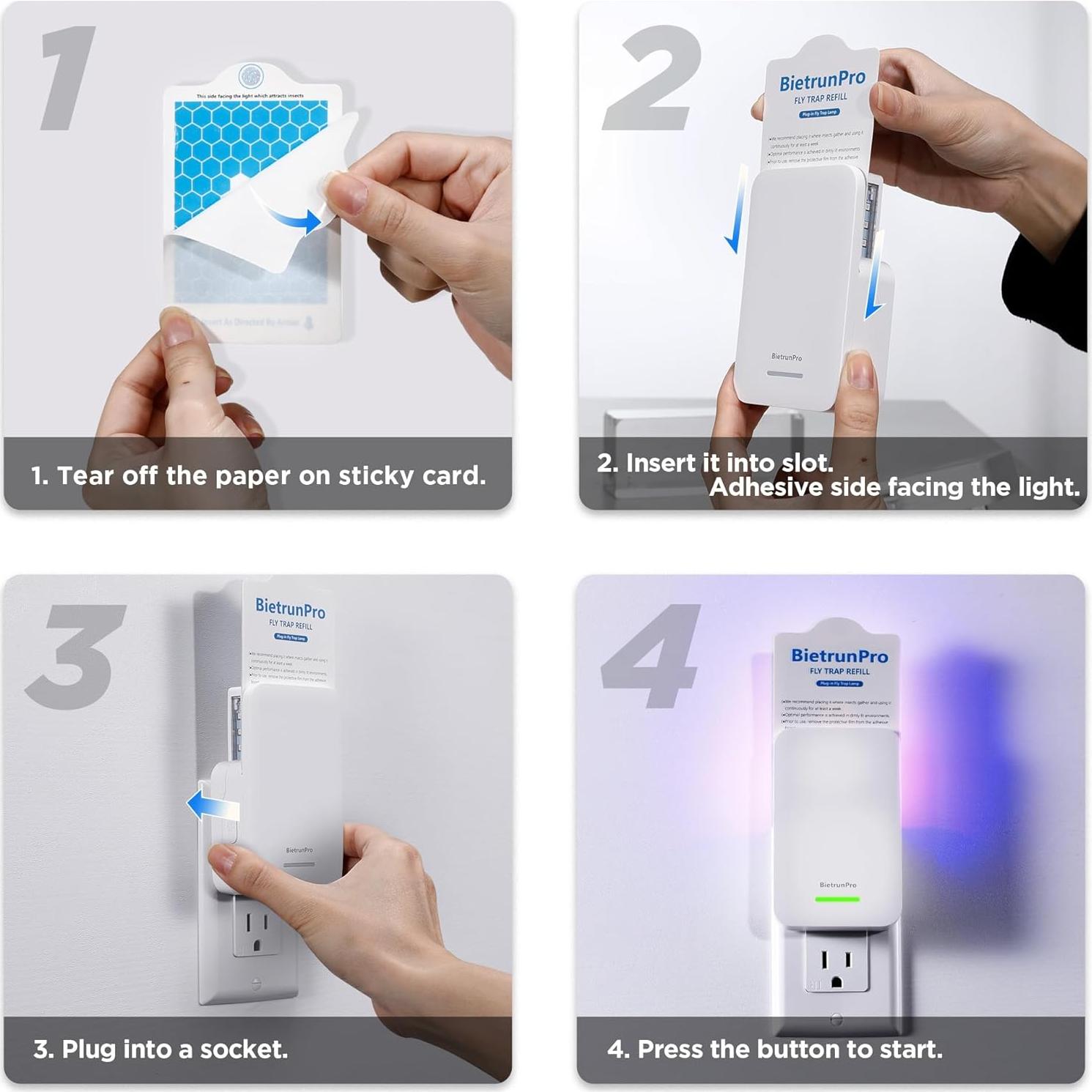 Trampa para Insectos BietrunPro MK88B 3-en-1 Luz UV+Azul+Amarillo