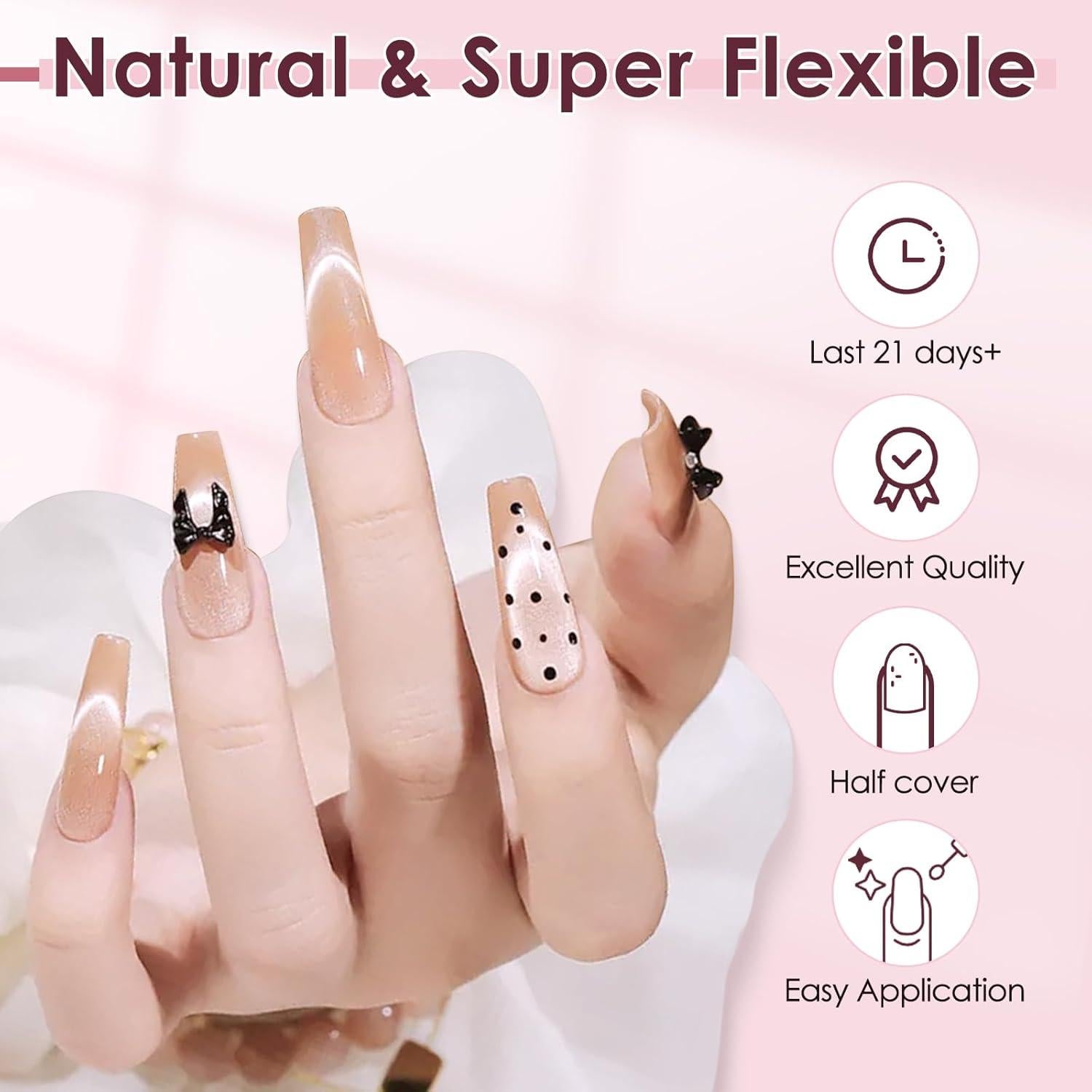 500 Consejos de Uñas Falsas Transparentes LIONVISON - 10 Tamaños