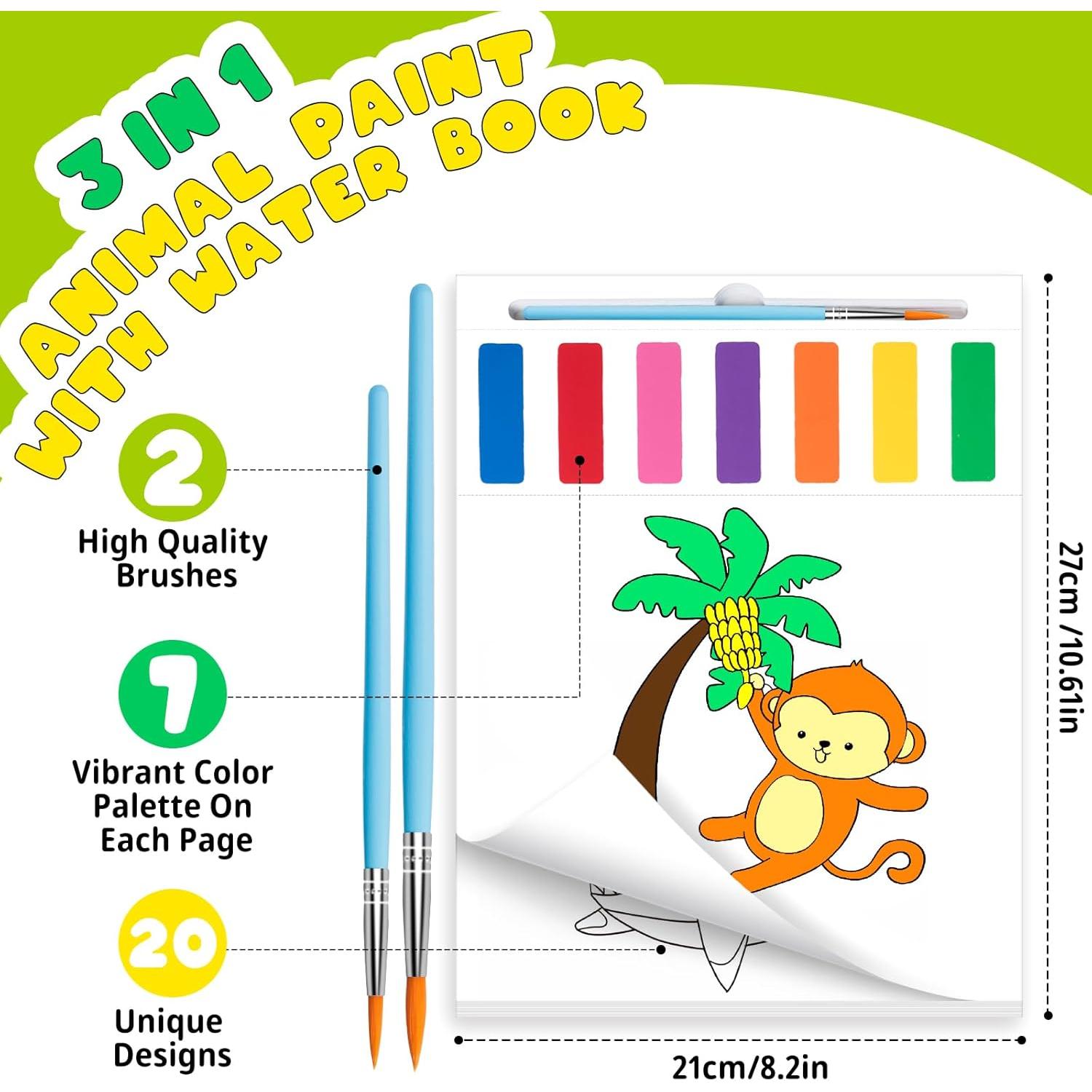 Libro para Pintar con Agua Fenmay - Acuarela para Niños 3-8 Años