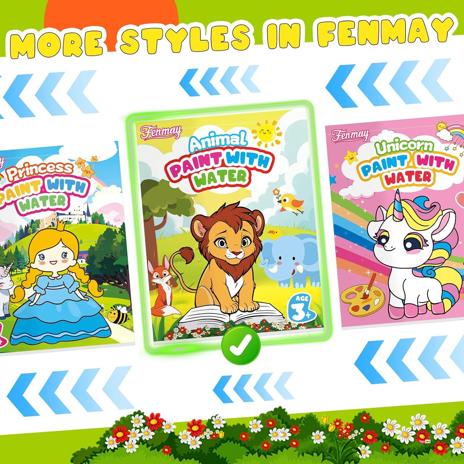 Libro para Pintar con Agua Fenmay - Acuarela para Niños 3-8 Años