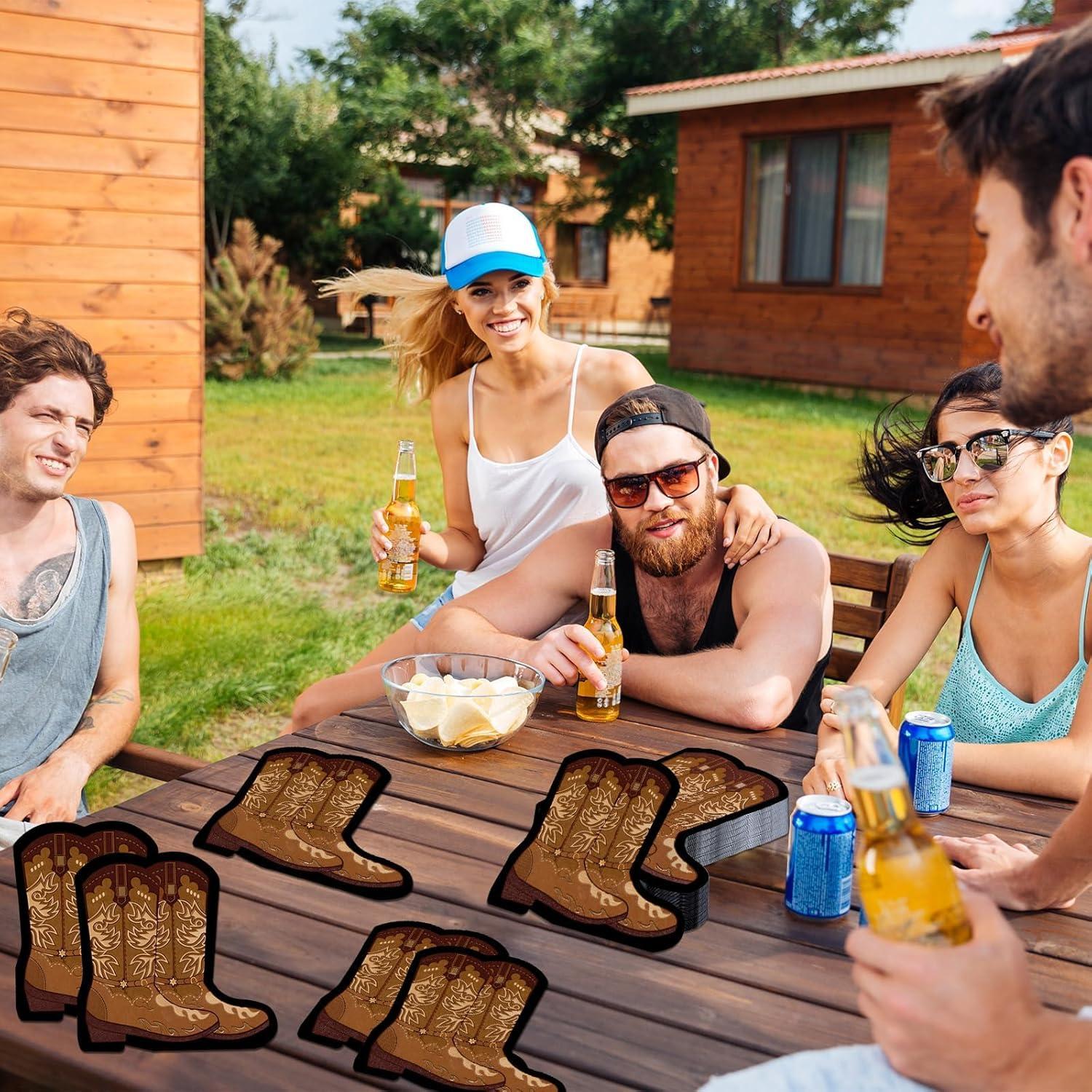 50 Servilletas en Forma de Bota Vaquera Justforjoyful 32x32cm