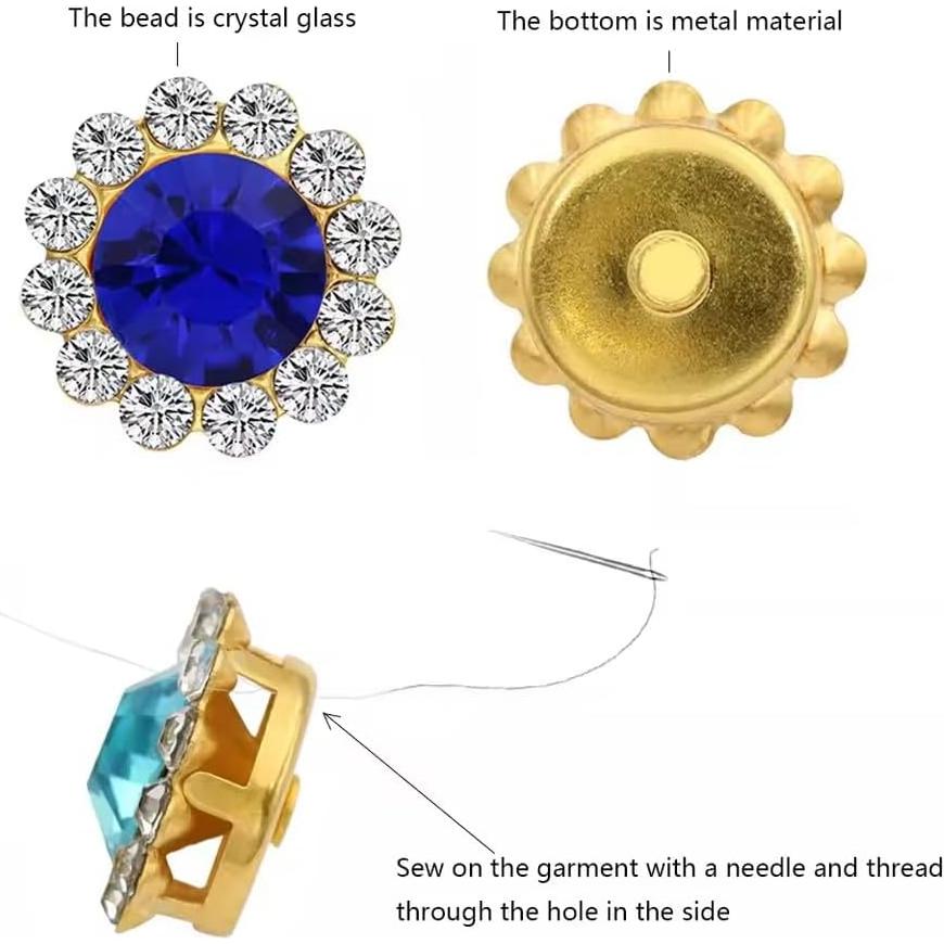 120 Piezas Cristales de Rhinestone 12mm UYTRDVG para Coser