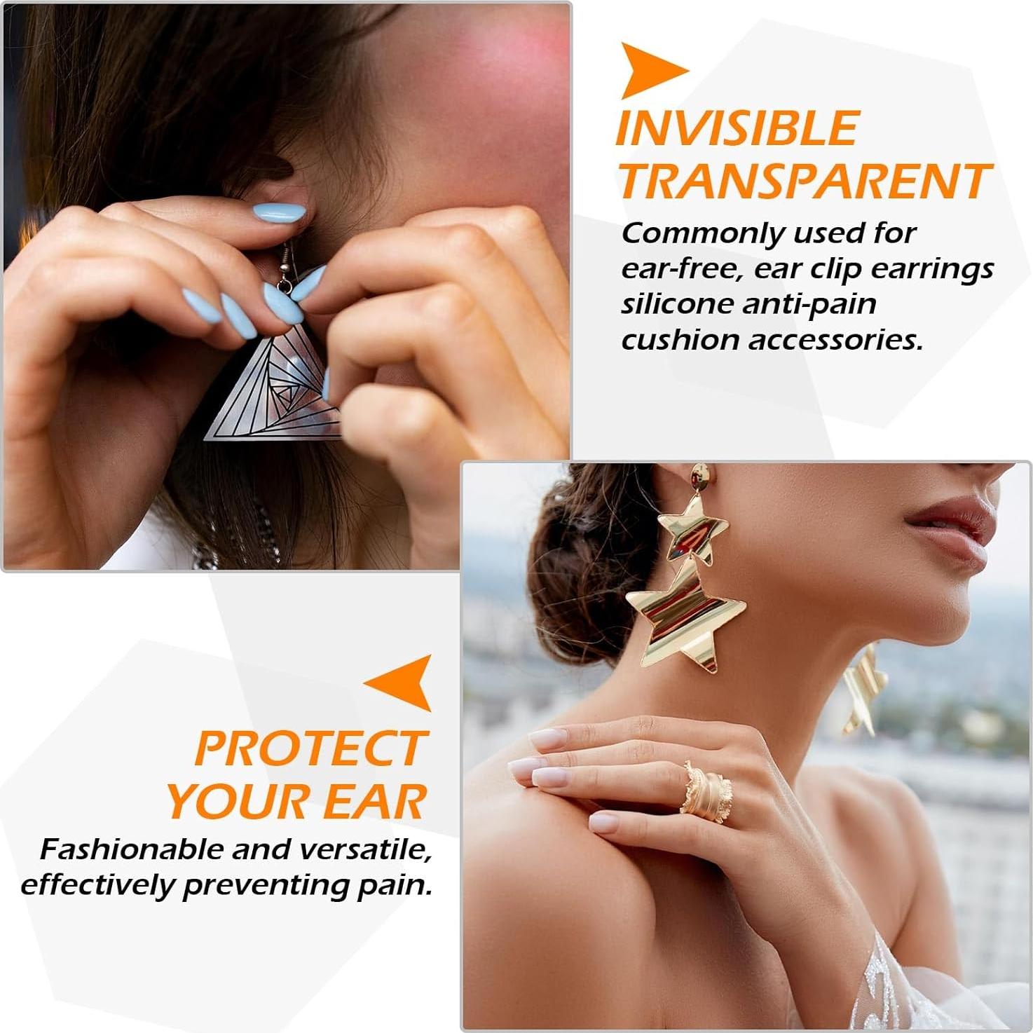 Outus 300 Pcs Earring Stickers Earlobe Support Patches for Heavy Earrings, Ear Stickers to Hold Back The Ear, Split Earlobes Protectors Support for Torn or Stretched Pierced