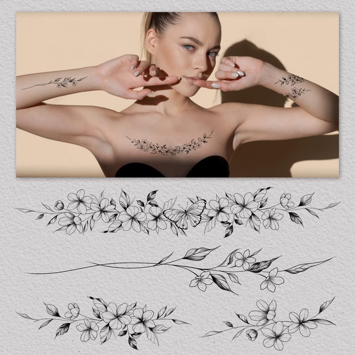 Tatuajes Temporales Cerlaza para Mujeres y Niñas - 12 Hojas