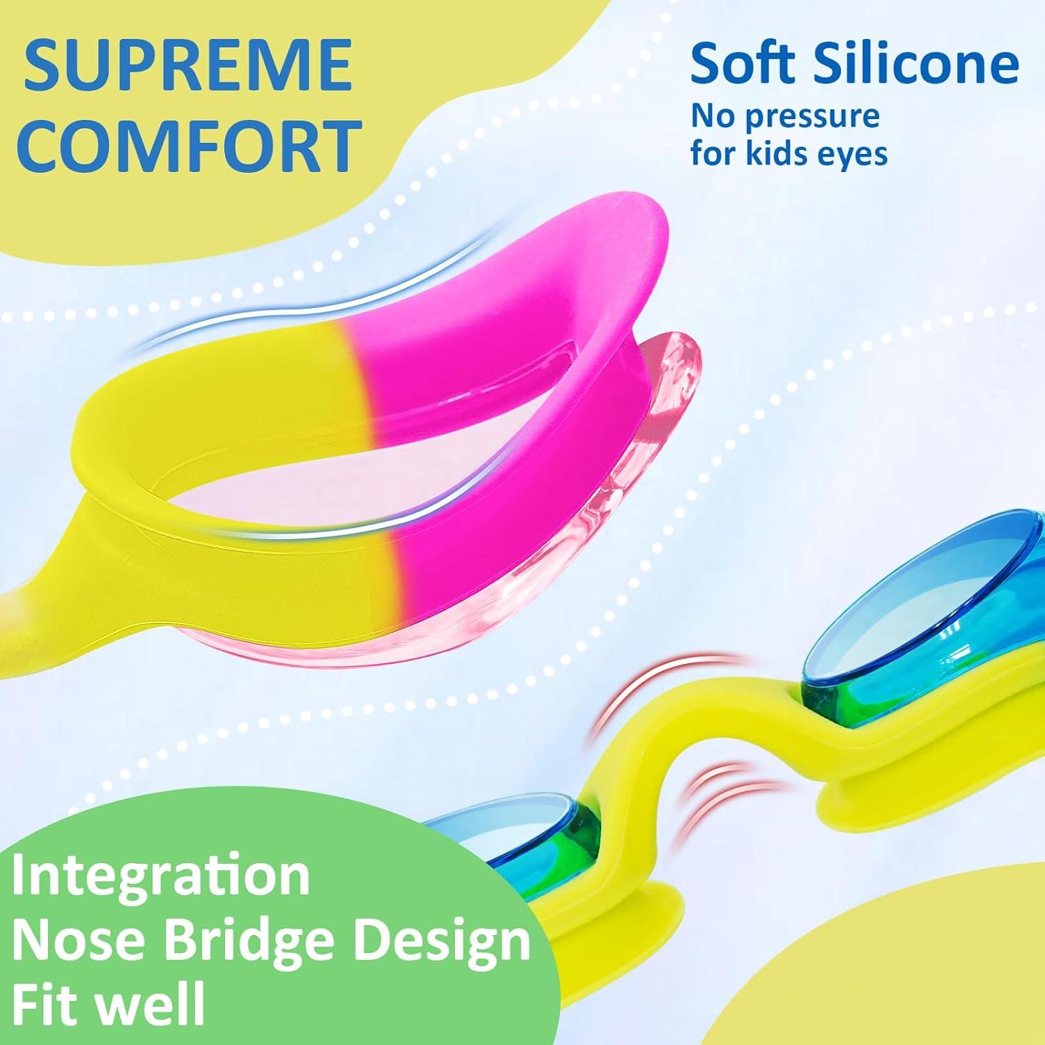 Gafas de natación XDX para niños - Paquete de 3, antiempañante