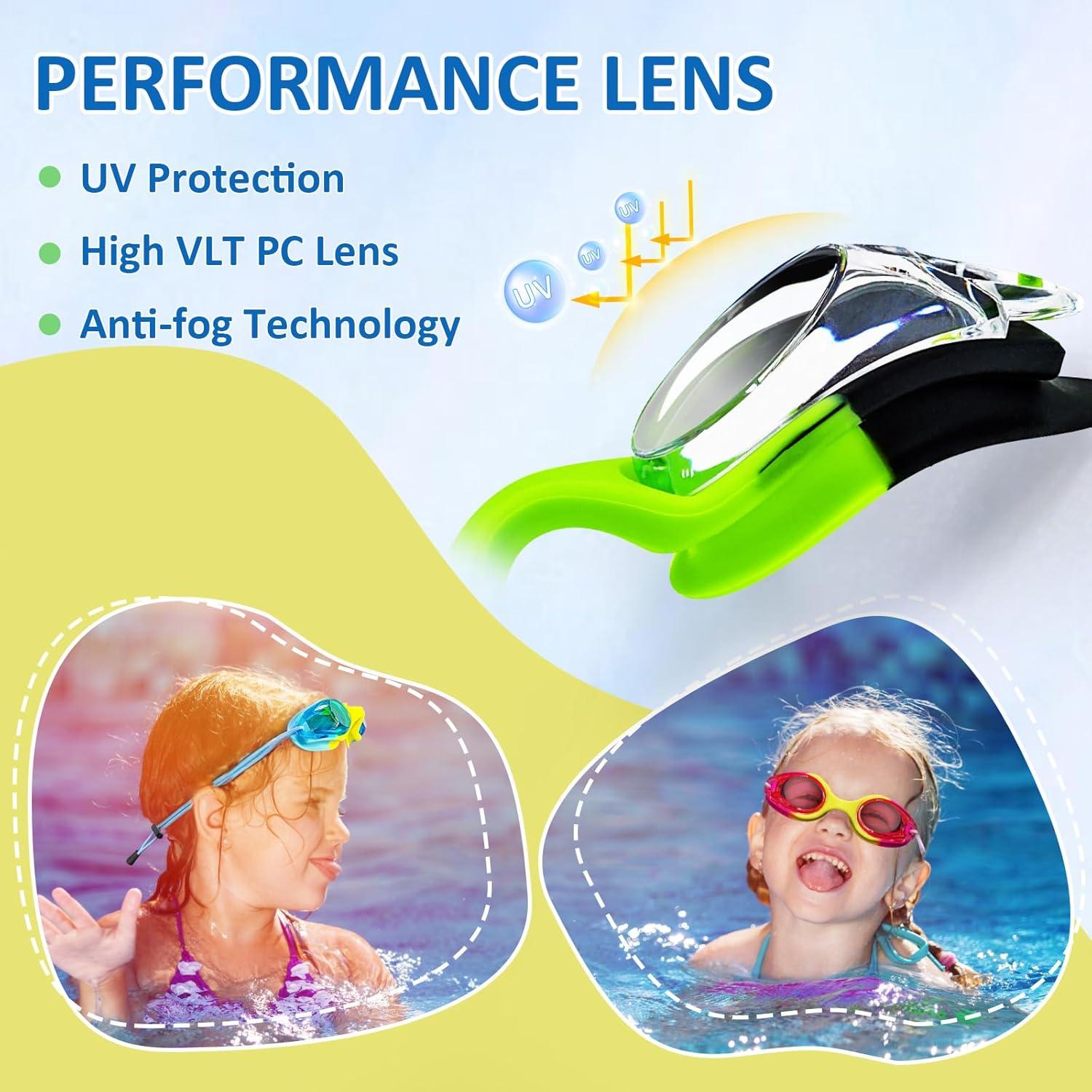 Gafas de natación XDX para niños - Paquete de 3, antiempañante